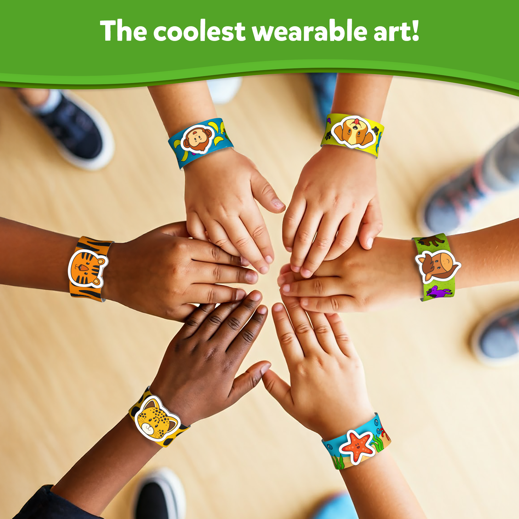 Skillmatics Craft Activity - Snap Bandz, Animals, DIY Art & Craft Activity, Mess-Free, Creative Kit, 8 Bands (8.6"), Gifts for Boys & Girls Ages 4, 5, 6, 7, 8, 9, 10