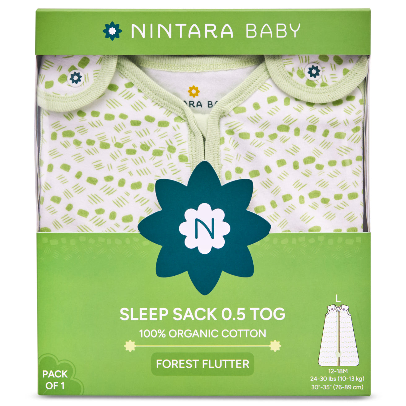 Nintara Baby 0.5 TOG Sleep Sack - Premium Organic Cotton, Lightweight Wearable Blanket for Newborns, Infants & Toddlers (0-24 Months), Unisex Baby Sleeping Bag, Gifts for Babies