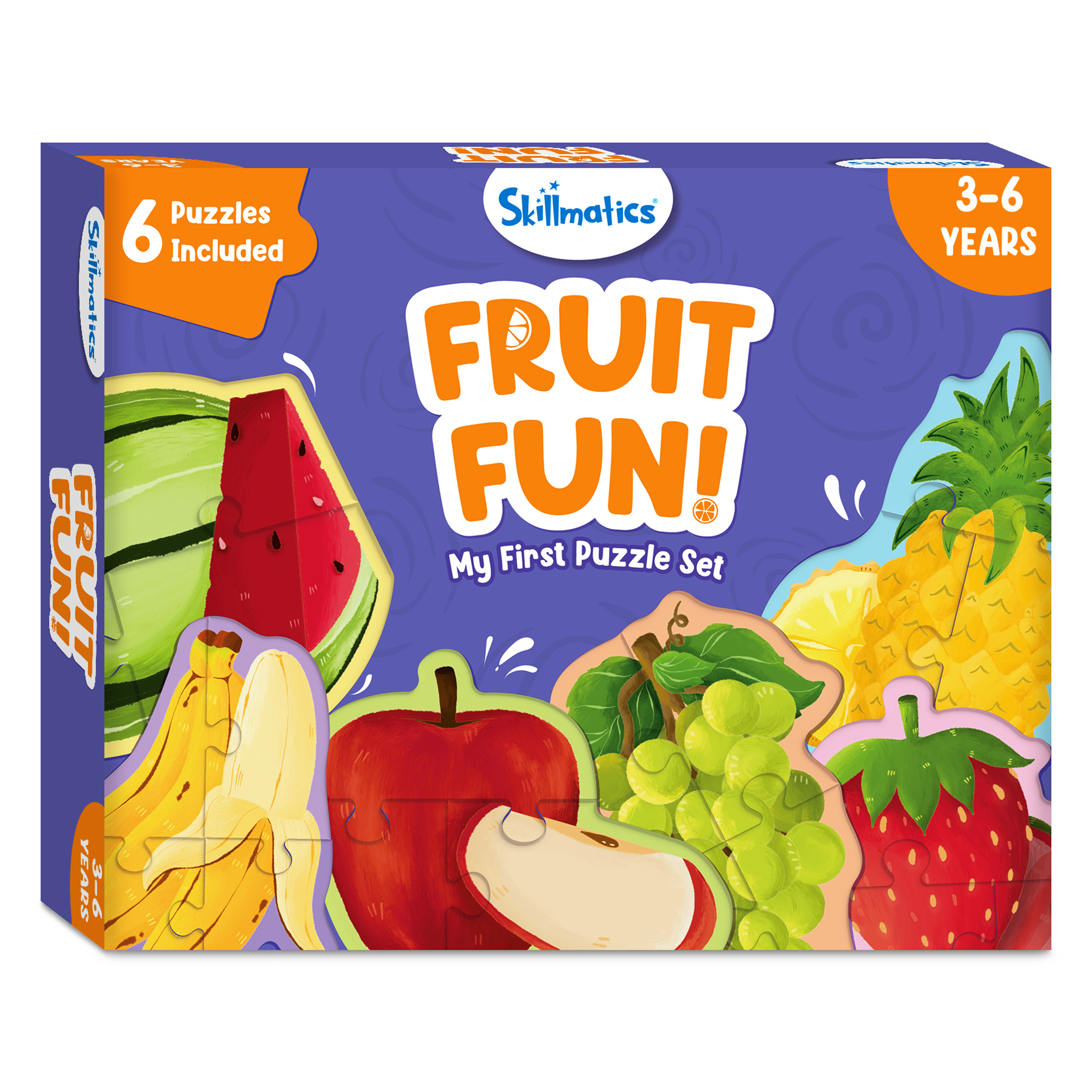 Skillmatics My First Puzzle Set - 21 Piece Fruit Jigsaw Puzzles, Educational Toddler Toy, Gifts For Kids Ages 3 To 6
