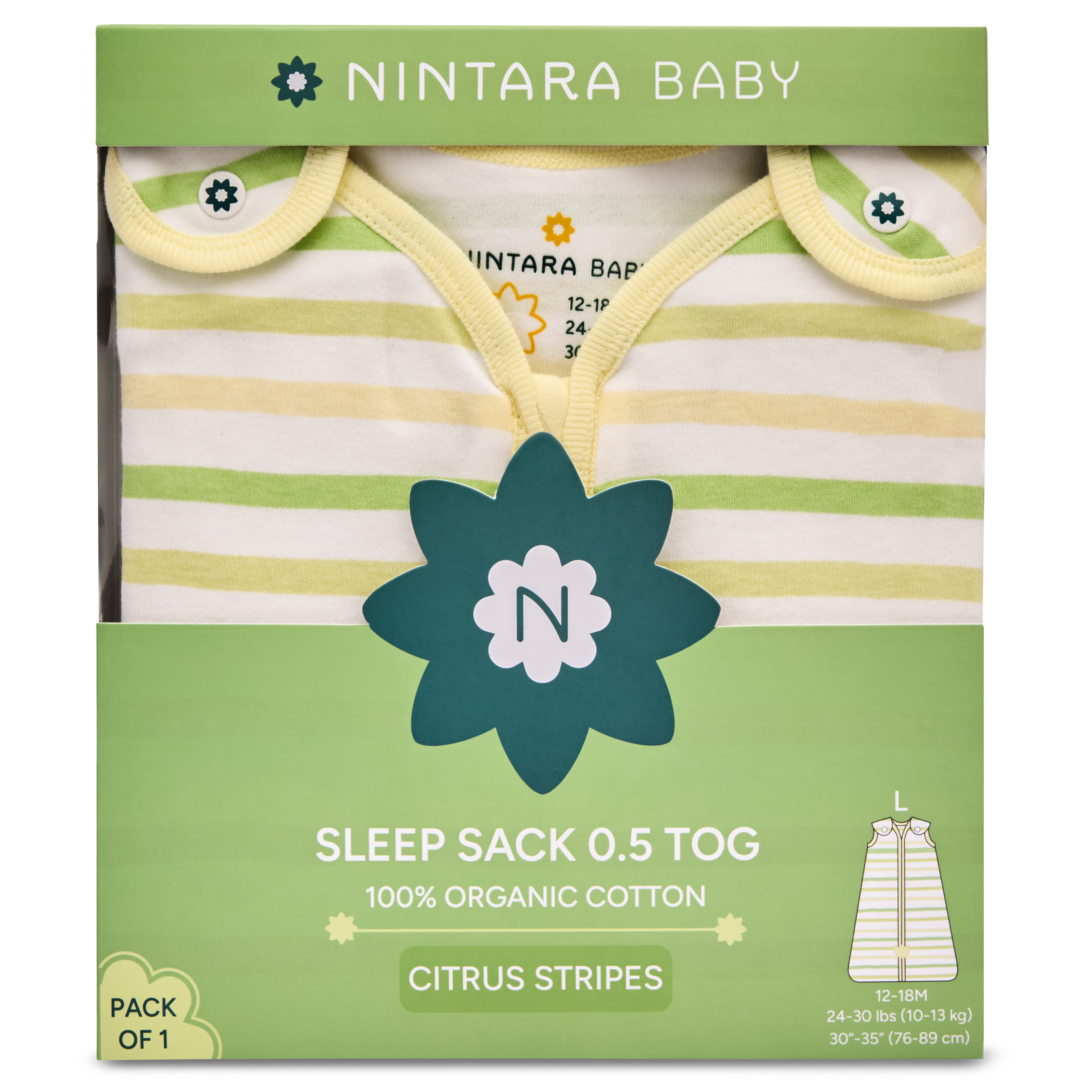 Nintara Baby 0.5 TOG Sleep Sack - Premium Organic Cotton, Lightweight Wearable Blanket for Newborns, Infants & Toddlers (0-24 Months), Unisex Baby Sleeping Bag, Gifts for Babies