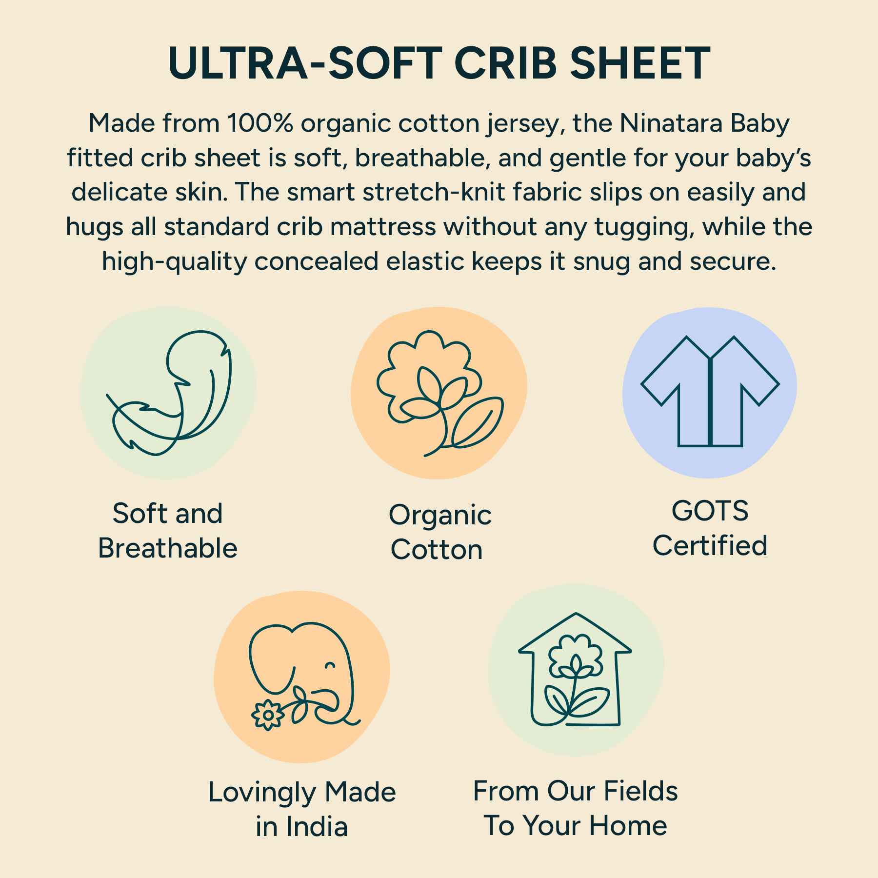 Nintara Baby Fitted Crib Sheet