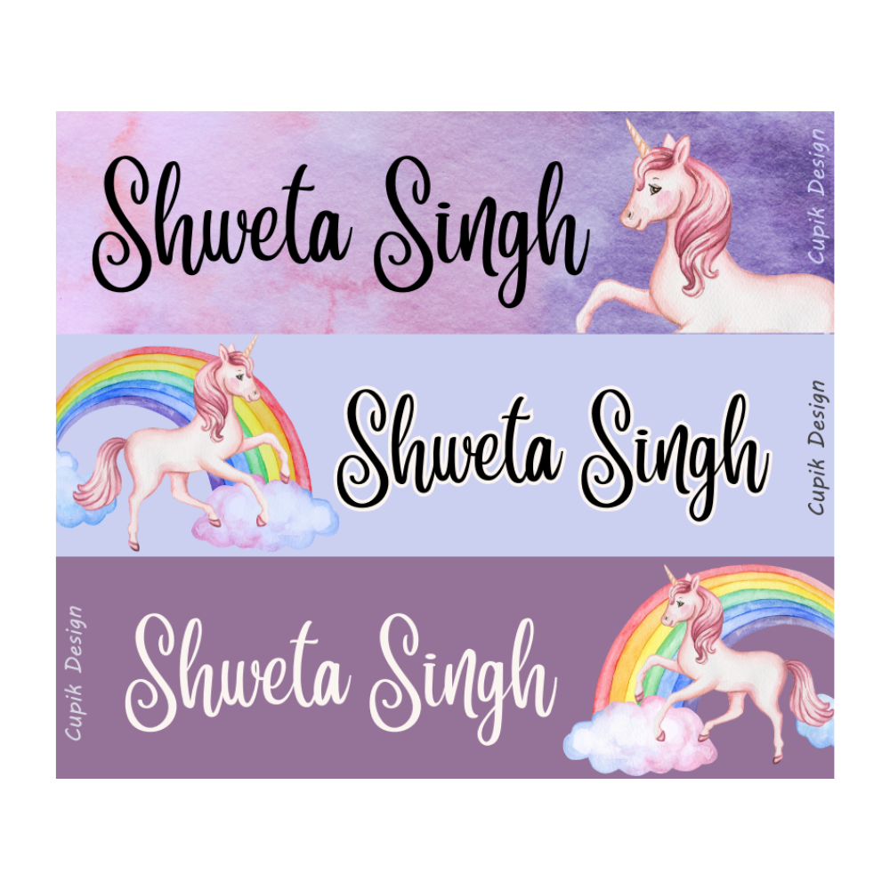 Unicorns & Rainbows Name Stickers