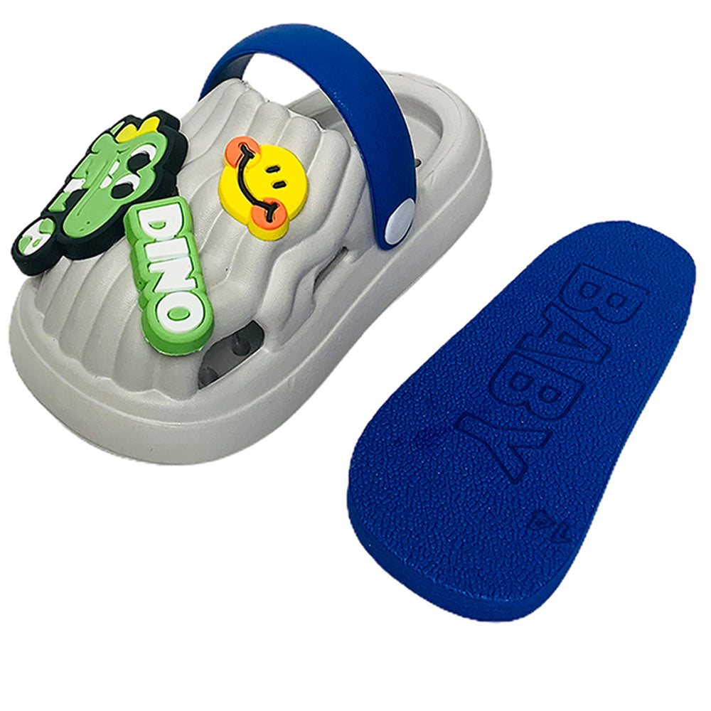 Little Surpise Box Blue Smilie Dino Slip On Clogs, Summer/Monsoon All Season Footwear For Toddlers & Kids.