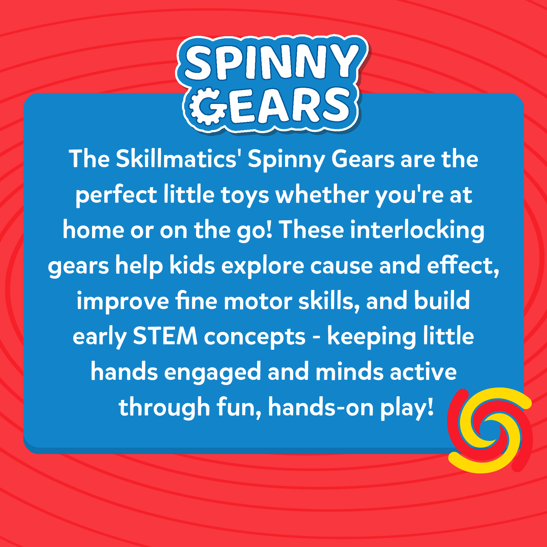 Skillmatics Spinny Gears for Babies - Fun Interlocking Spinning Gears, STEM & Sensory Toy, Suction Spinners for Windows, Table, Bath, Travel Toy, Gifts for Infants & Toddlers 6-36 Months, Set of 3