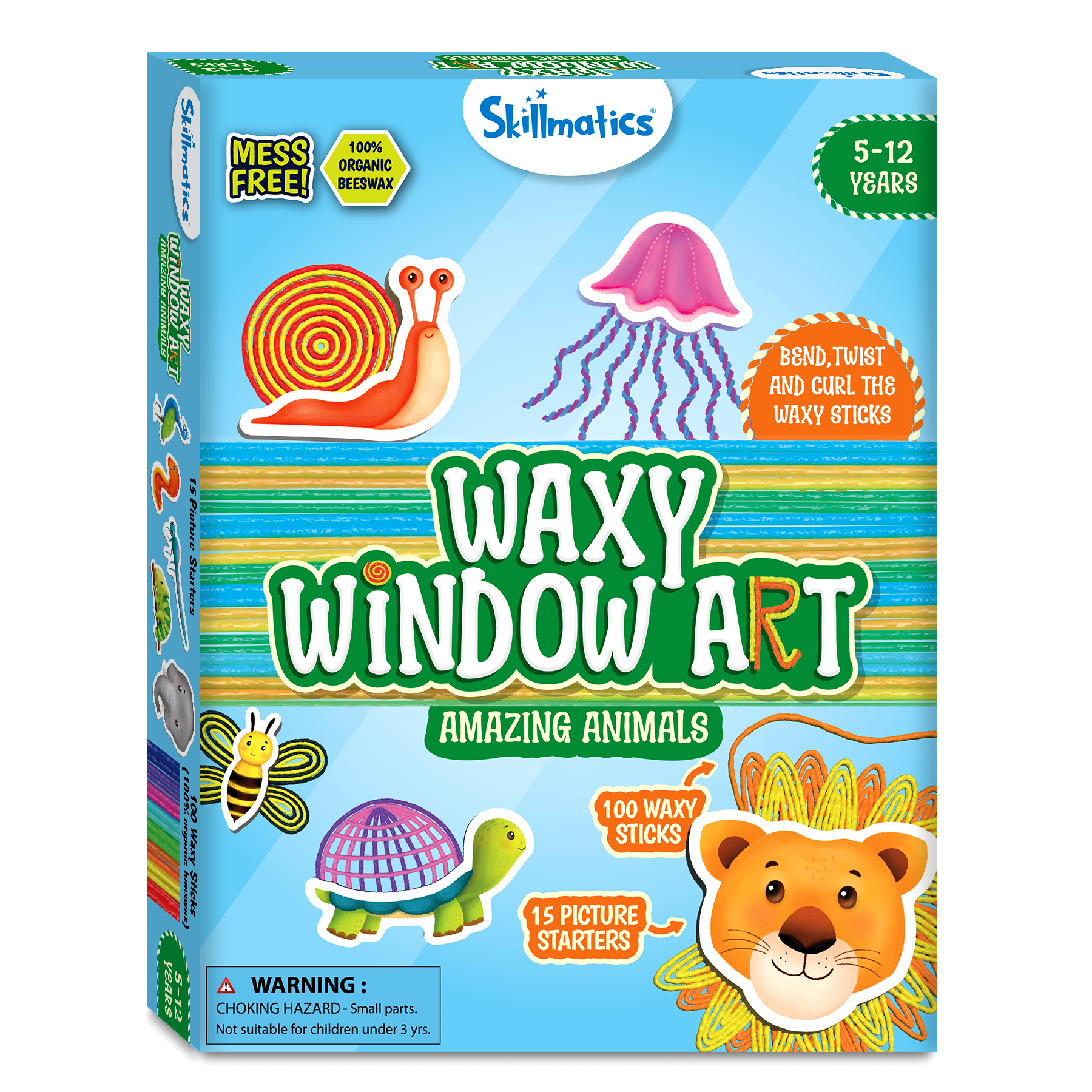 Skillmatics Art & Craft Activity - Waxy Window Art Animals, Mess-Free Art for Kids, DIY Craft Kits, Creative Activity, Gifts for Girls & Boys Ages 5, 6, 7, 8, 9, 10, 11, 12