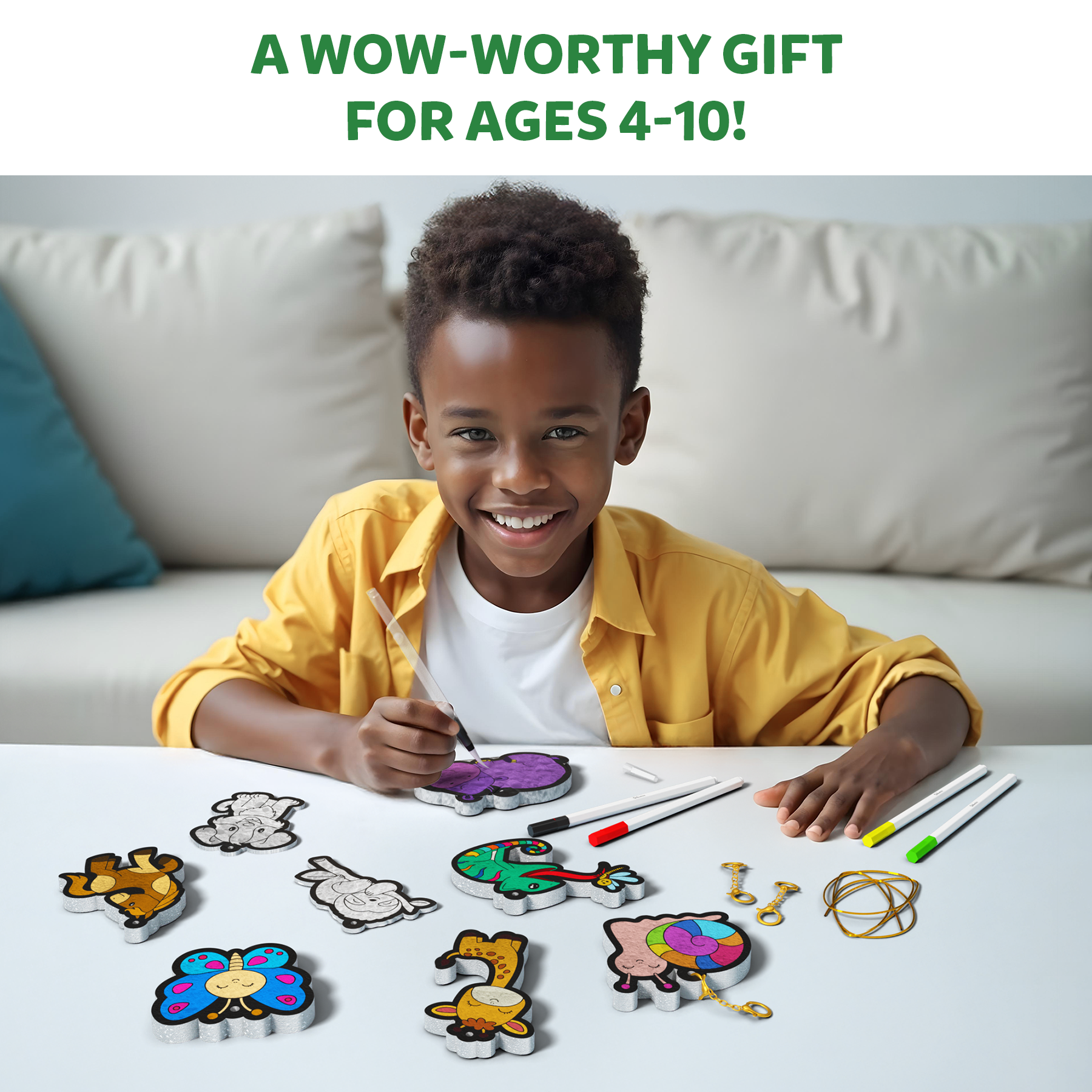 Skillmatics 3D Art Kit - Aqua Puffs, Animals, Mess-Free Fun, Magical Craft Activity, Travel Toys, DIY Decor, Creative Gifts for Girls & Boys Ages 4, 5, 6, 7, 8, 9, 10