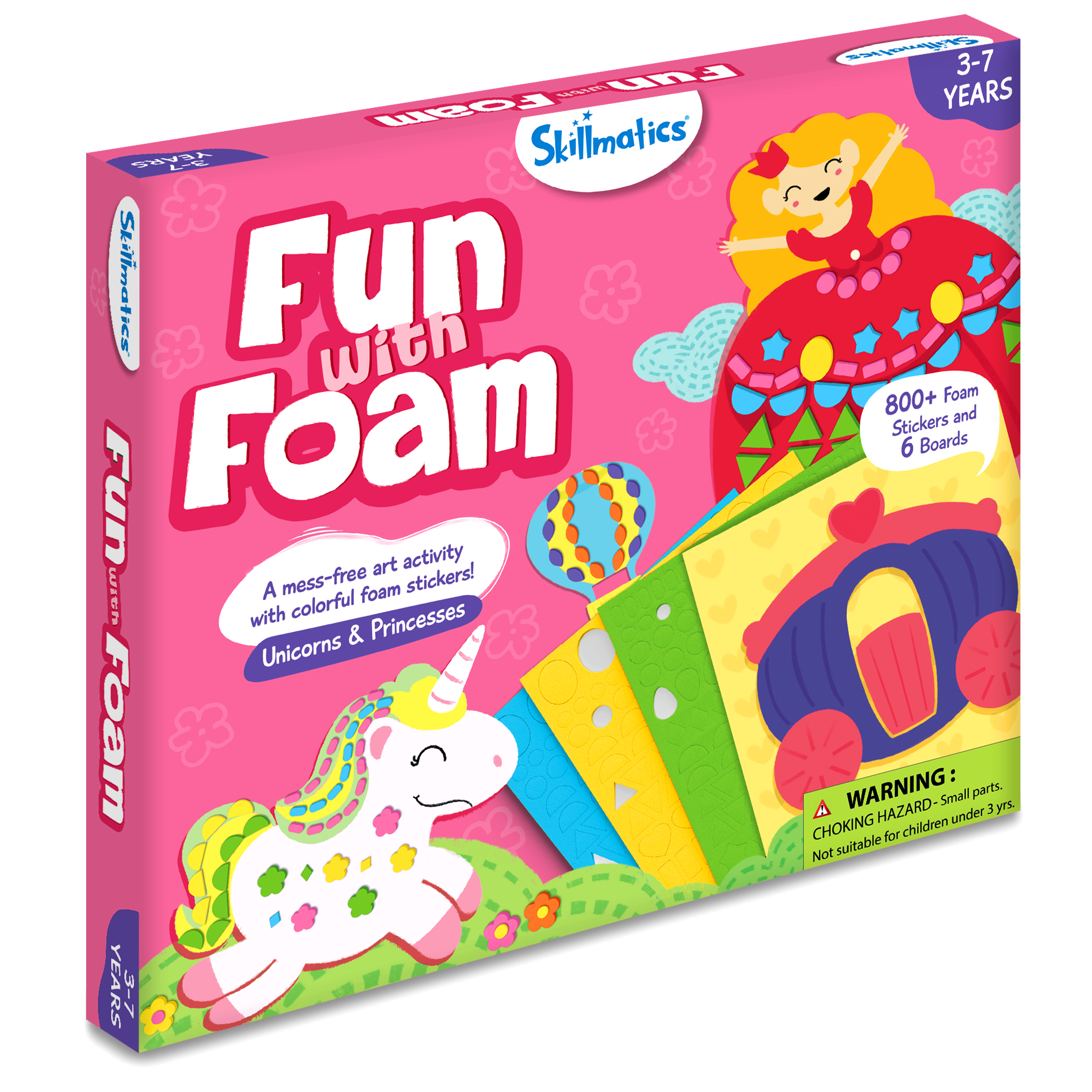 Skillmatics Art Activity - Fun With Foam, No Mess Sticker Art, 6 Unicorn & Princess Themed Pictures, Gifts For Ages 3 To 7
