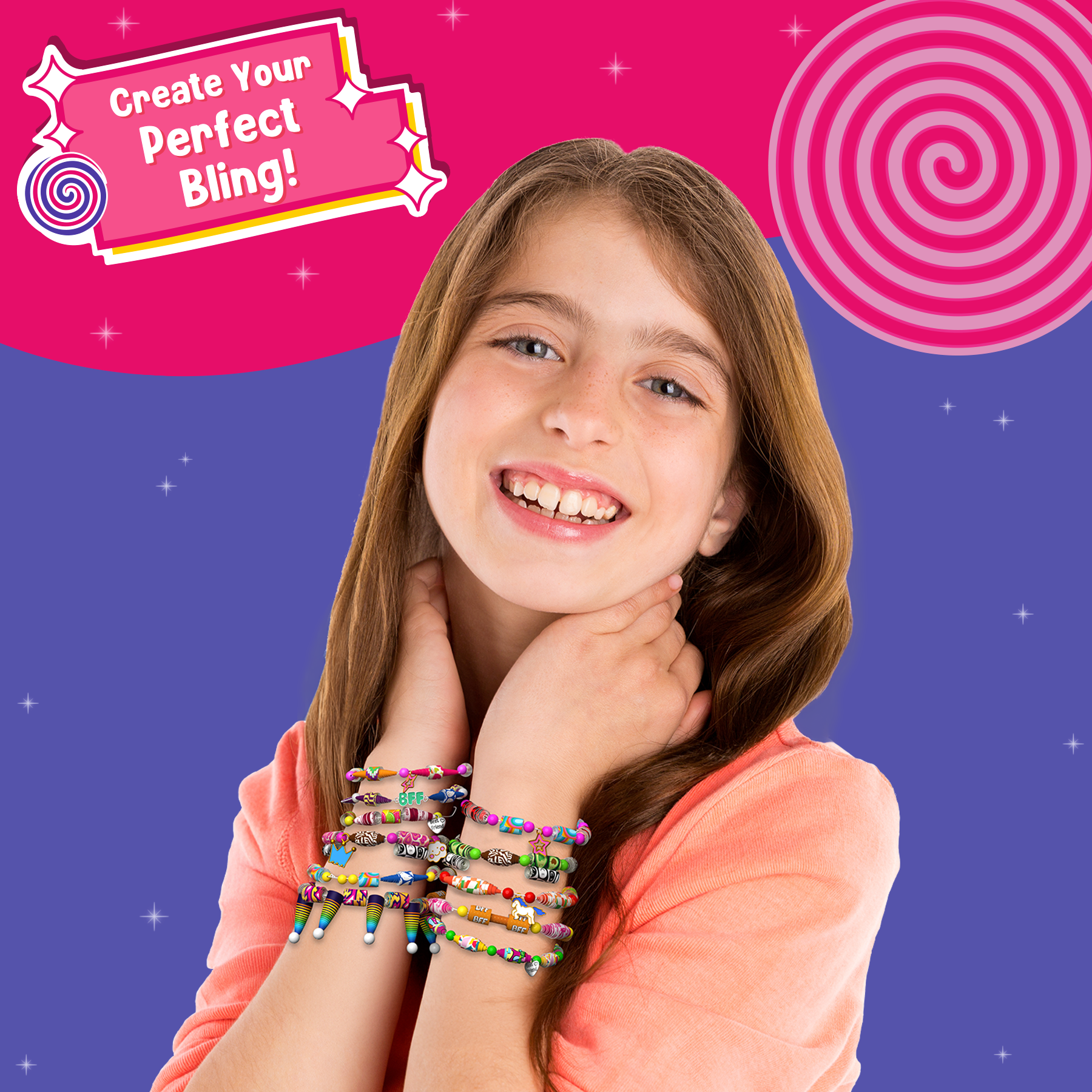 Skillmatics Craft Activity - Roll-Up Beads Friendship Bracelets DIY Kit, 200+ Charms & Beads, Jewelry Making Kit, Create 15+ Bracelets, Gifts for Kids Ages 6, 7, 8, 9, 10, 11, 12, 13