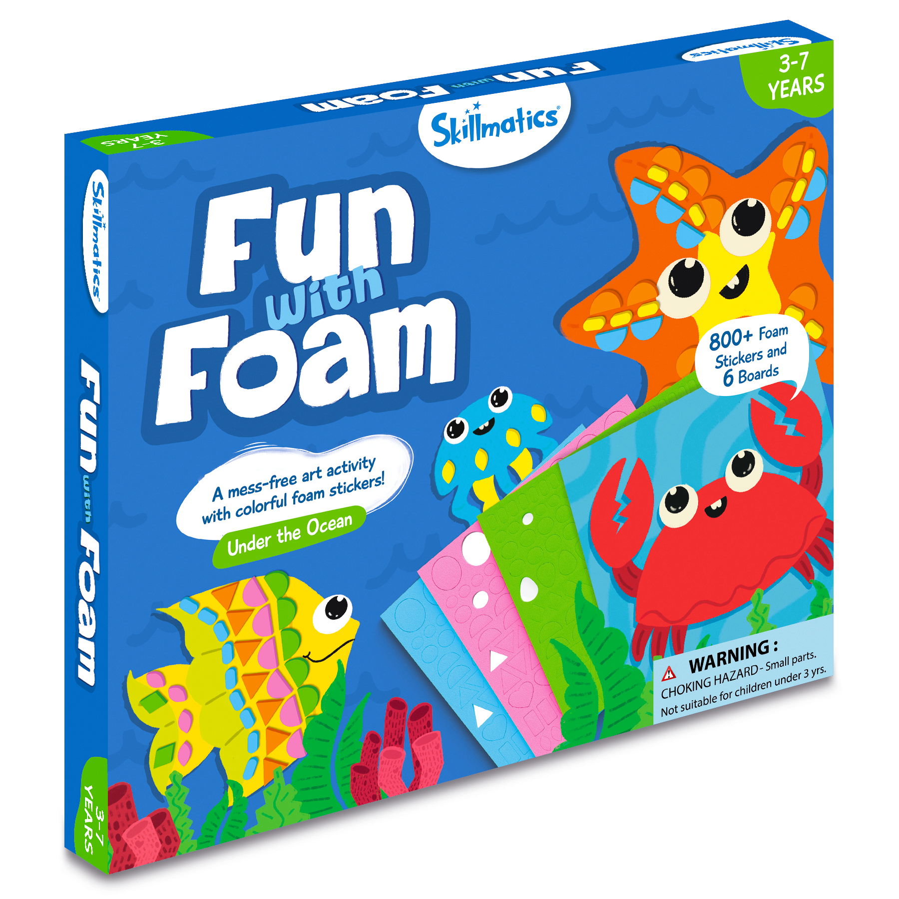 Skillmatics Art Activity - Fun With Foam, No Mess Sticker Art, 6 Creative Underwater Animal Themed Pictures, Gifts For Ages 3 To 7