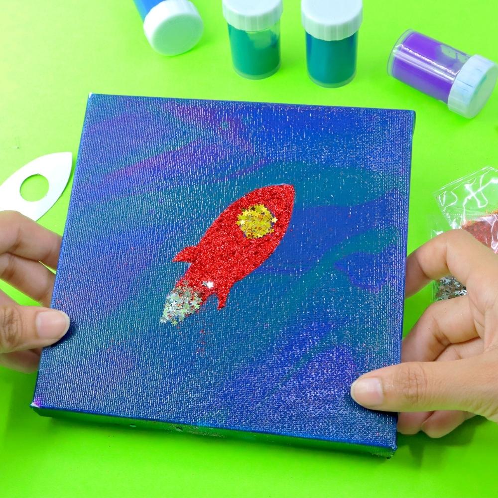 Rocket DIY Pouring Canvas Art Set