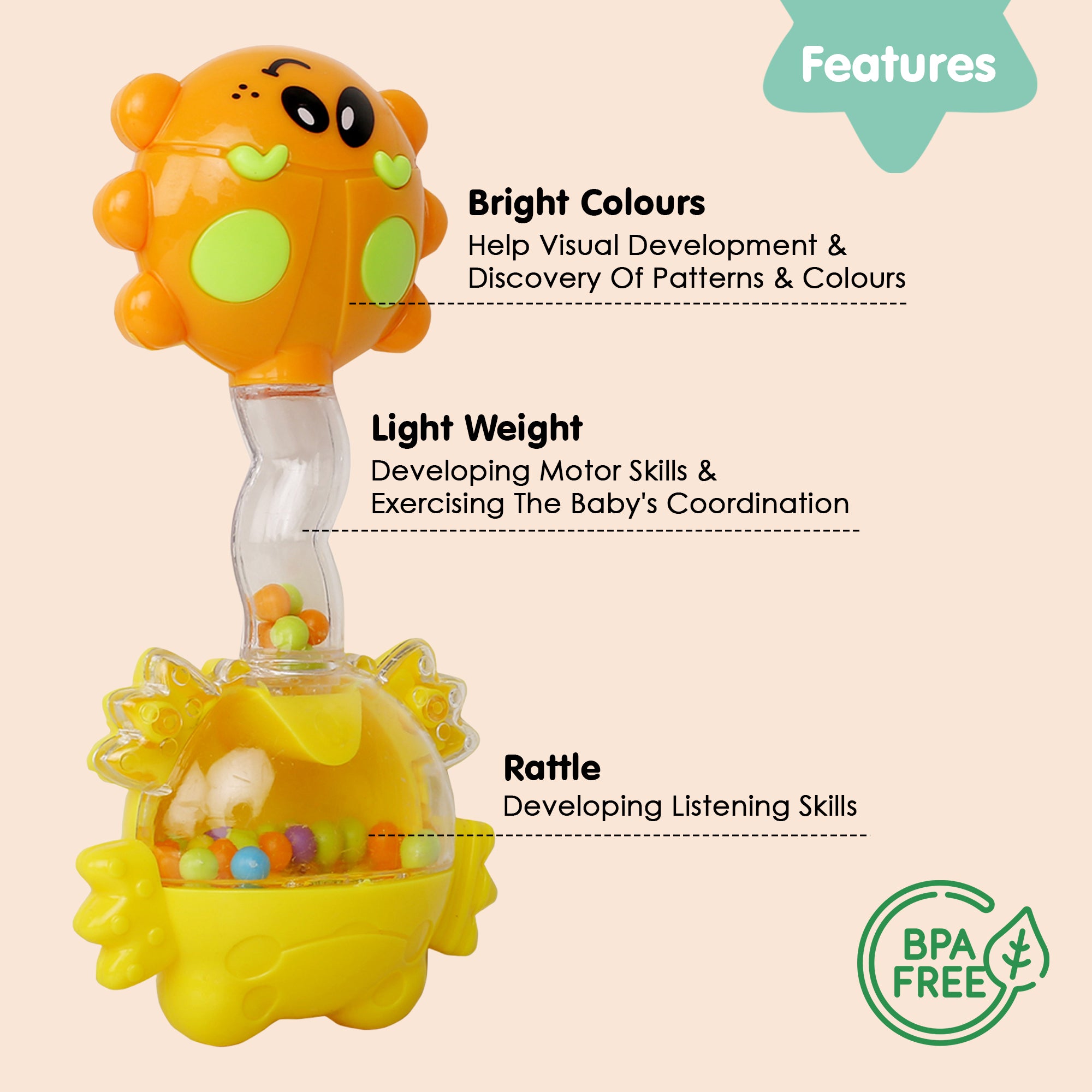 Baby Moo Fun-filled Multicolour Rattle Toy