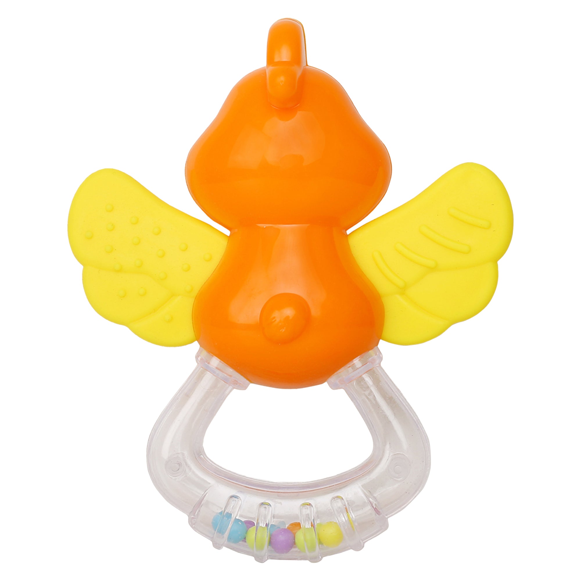 Baby Moo Duck Orange And Yellow Rattle Teether