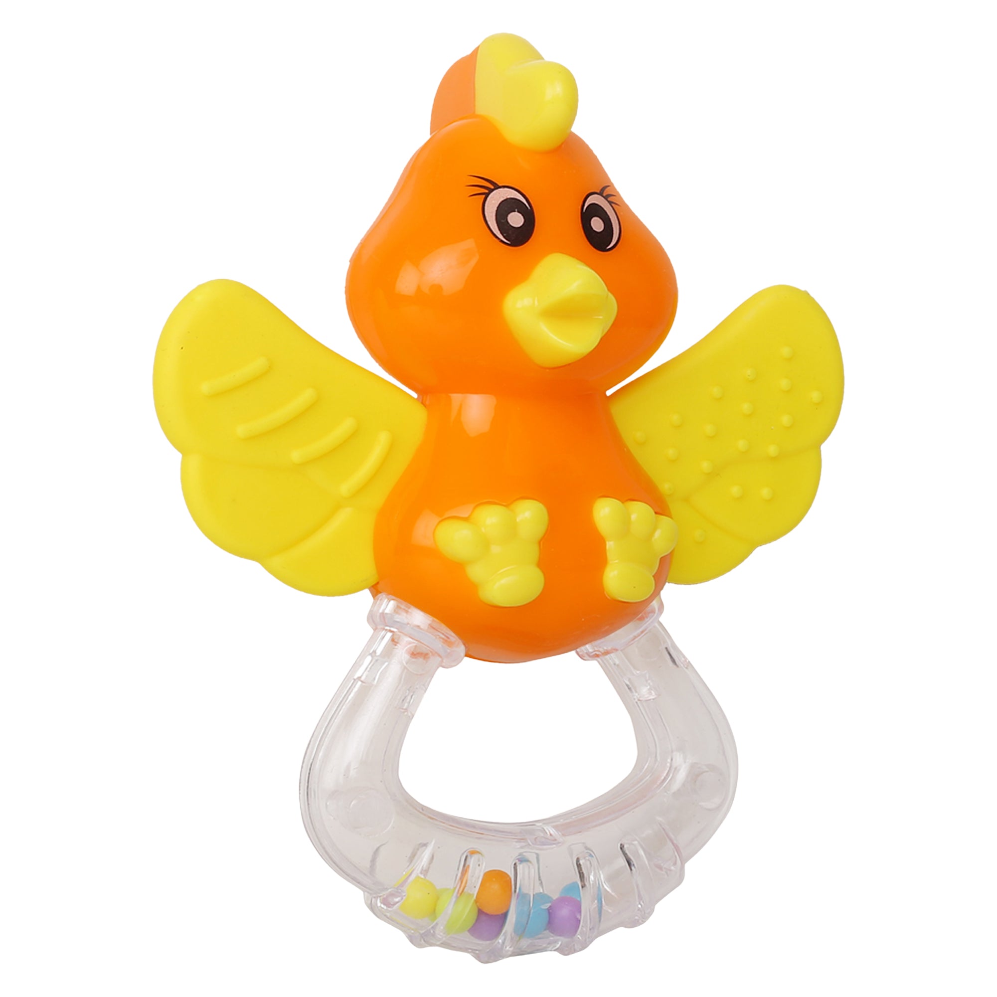 Baby Moo Duck Orange And Yellow Rattle Teether