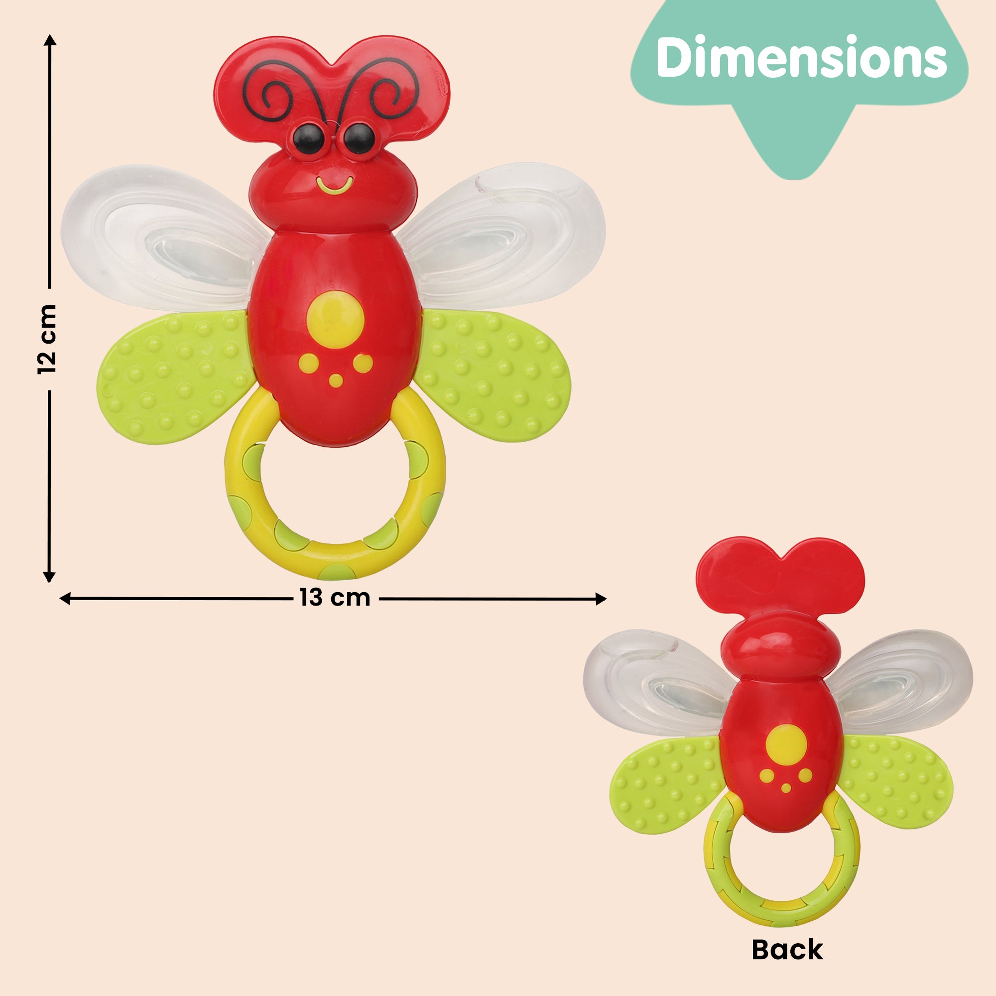 Baby Moo Butterfly Red Rattle Toy