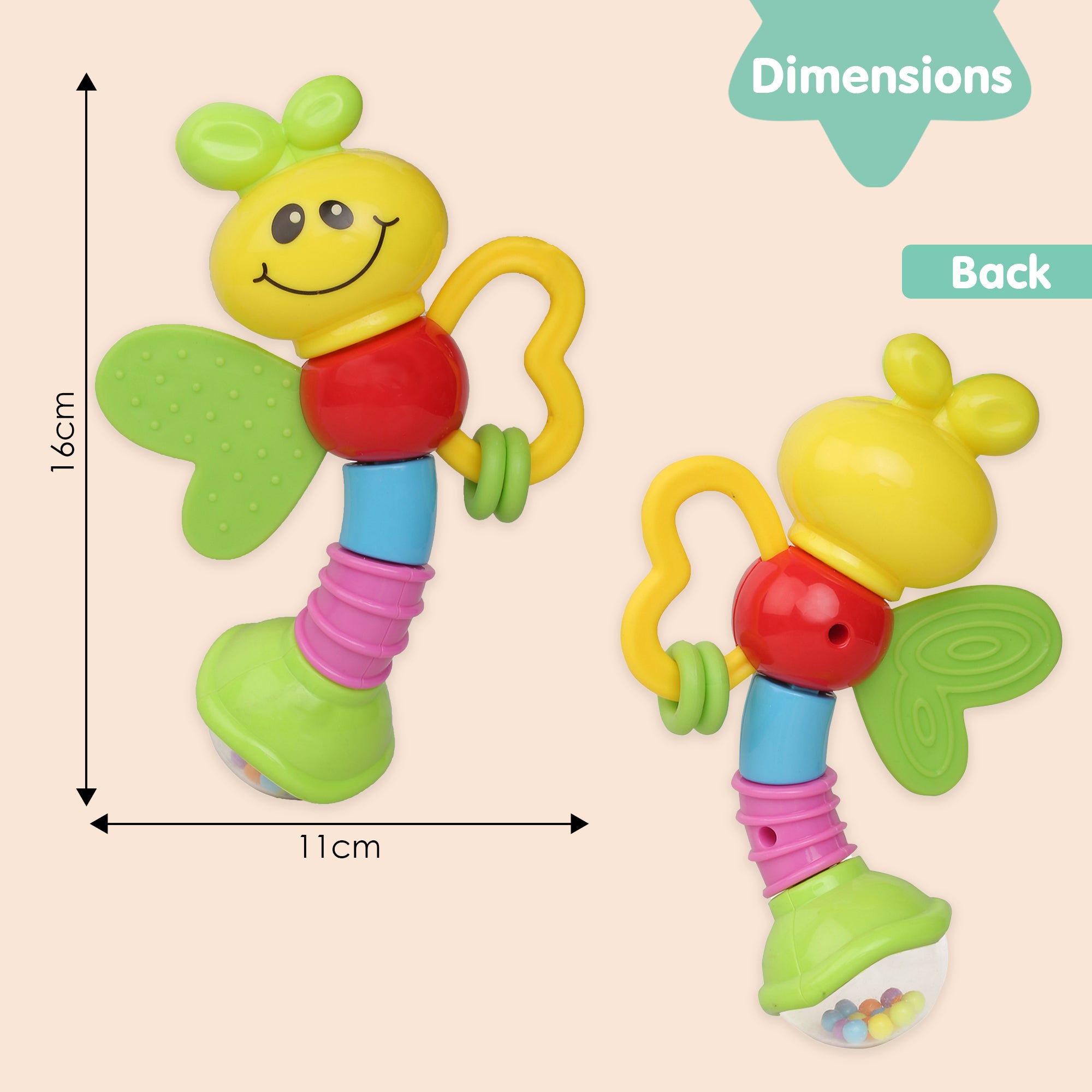 Baby Moo Butterfly Multicolour Rattle Toy