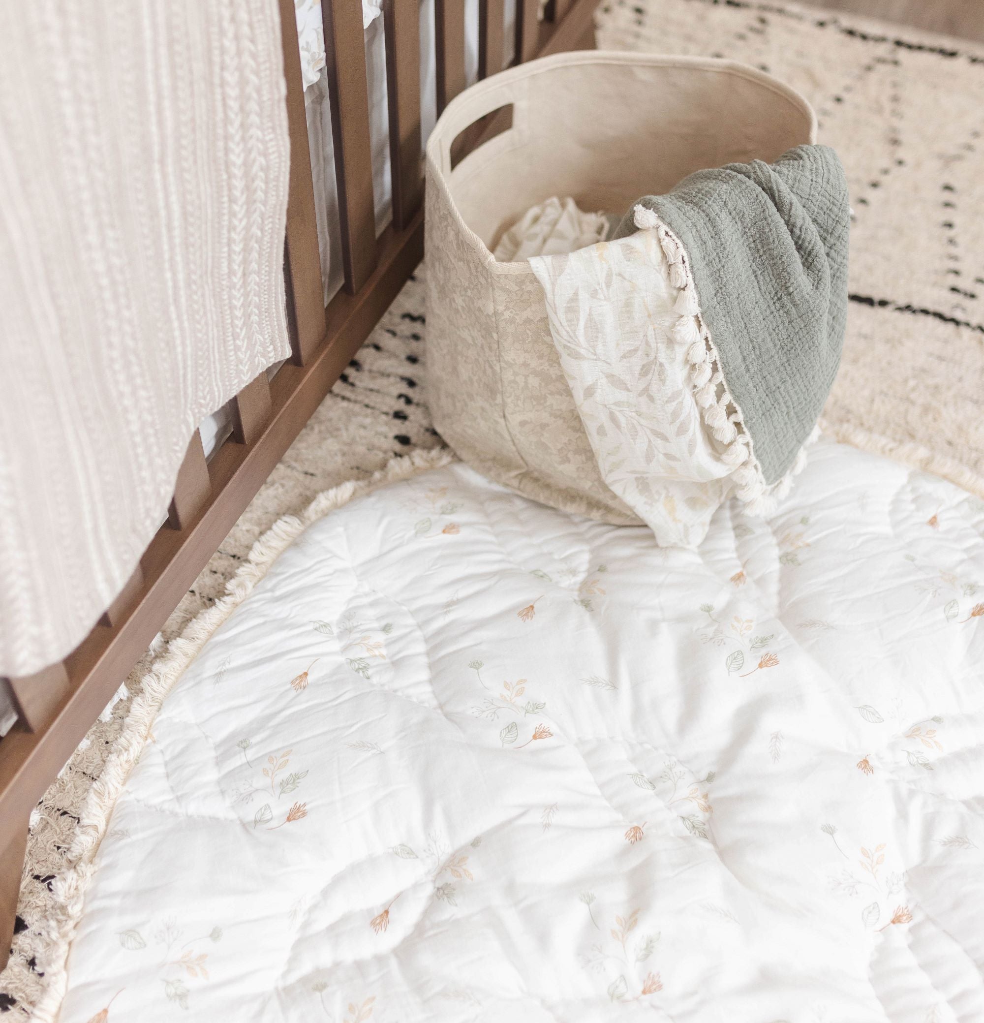 Crane Baby Quilted Activity Playmat Willow Collection - Cream