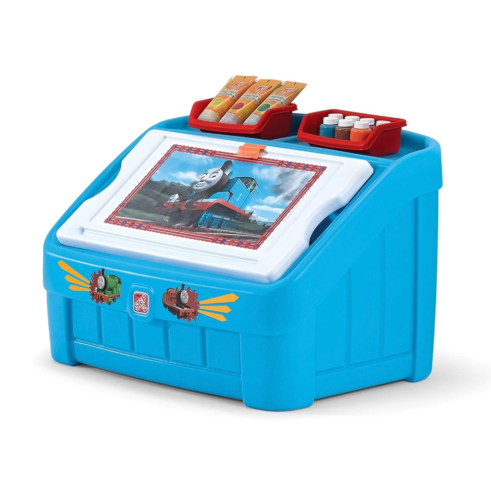 Step2  Tank Engine 2-In-1 Toy Box & Art Lid