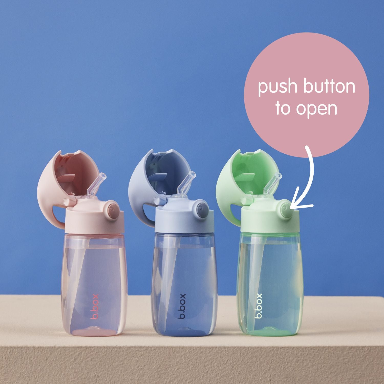 b.box  Straw Drink Bottle Junior 380ml Blush Crush Pink