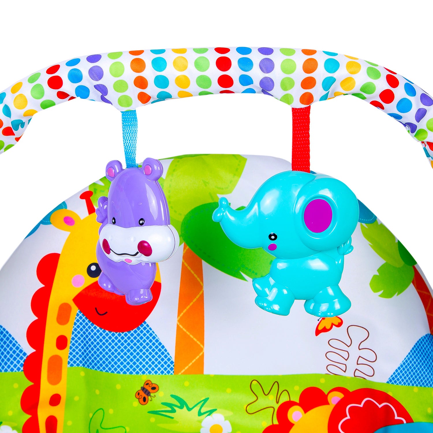 Baby Moo Bright Stars Foldable Musical Comfortable Swing With Animals Green