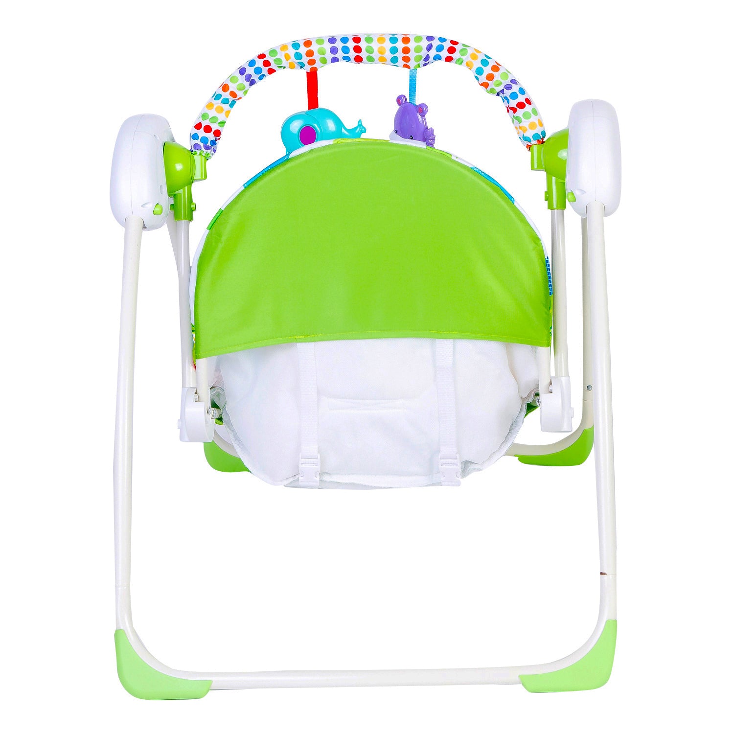 Baby Moo Bright Stars Foldable Musical Comfortable Swing With Animals Green