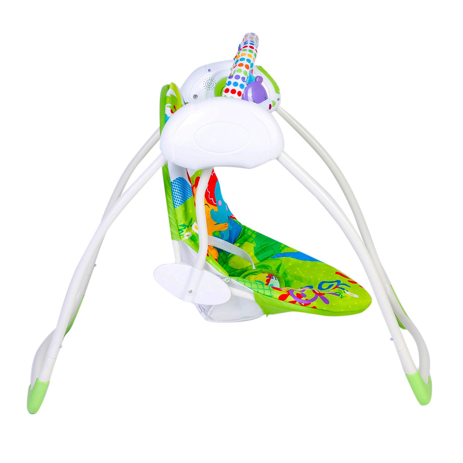 Baby Moo Bright Stars Foldable Musical Comfortable Swing With Animals Green