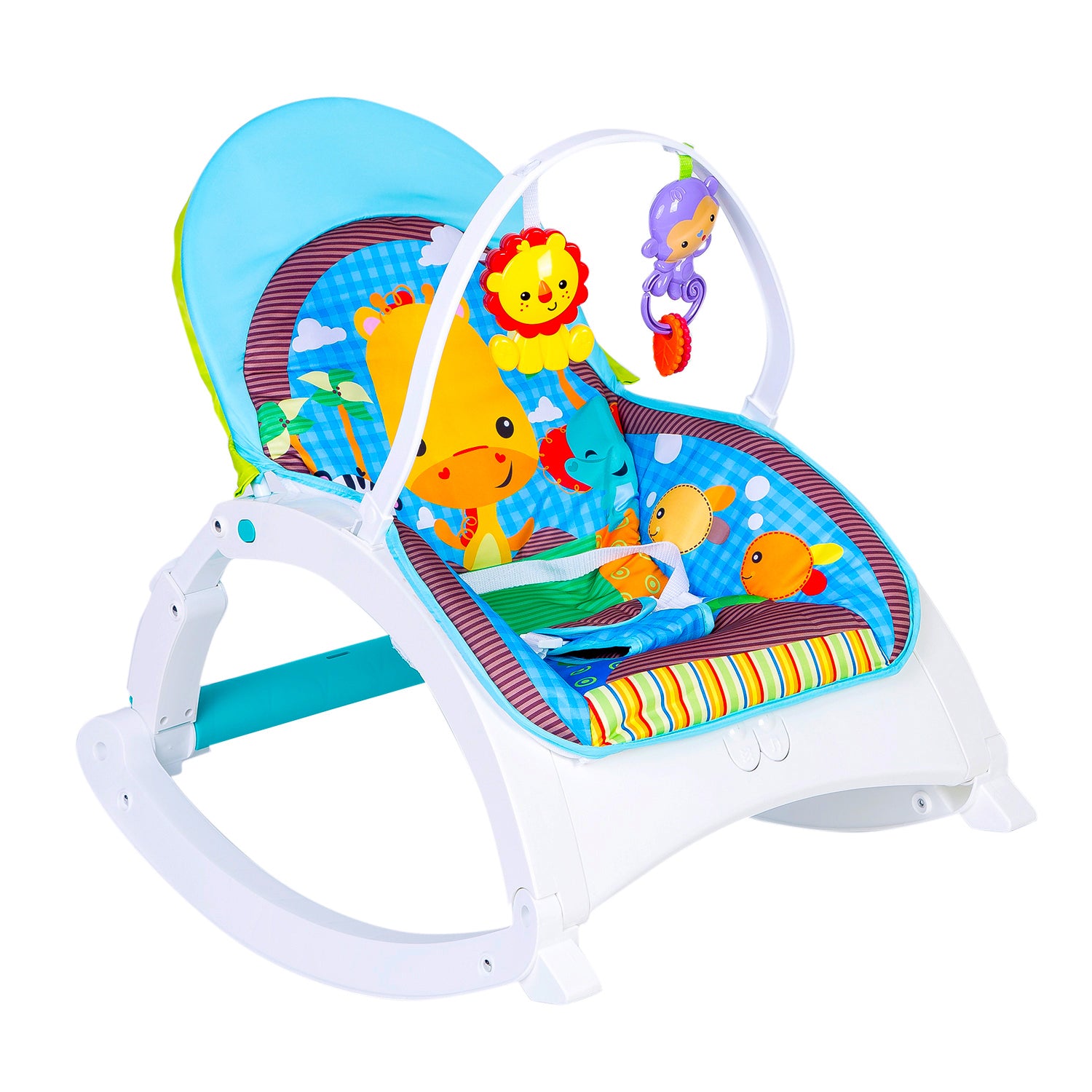 Baby Moo Newborn To Toddler Happy Baby Bouncer With Hanging Toys