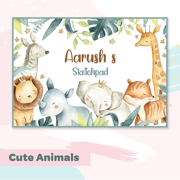 Cute Animals Personalised Art Book