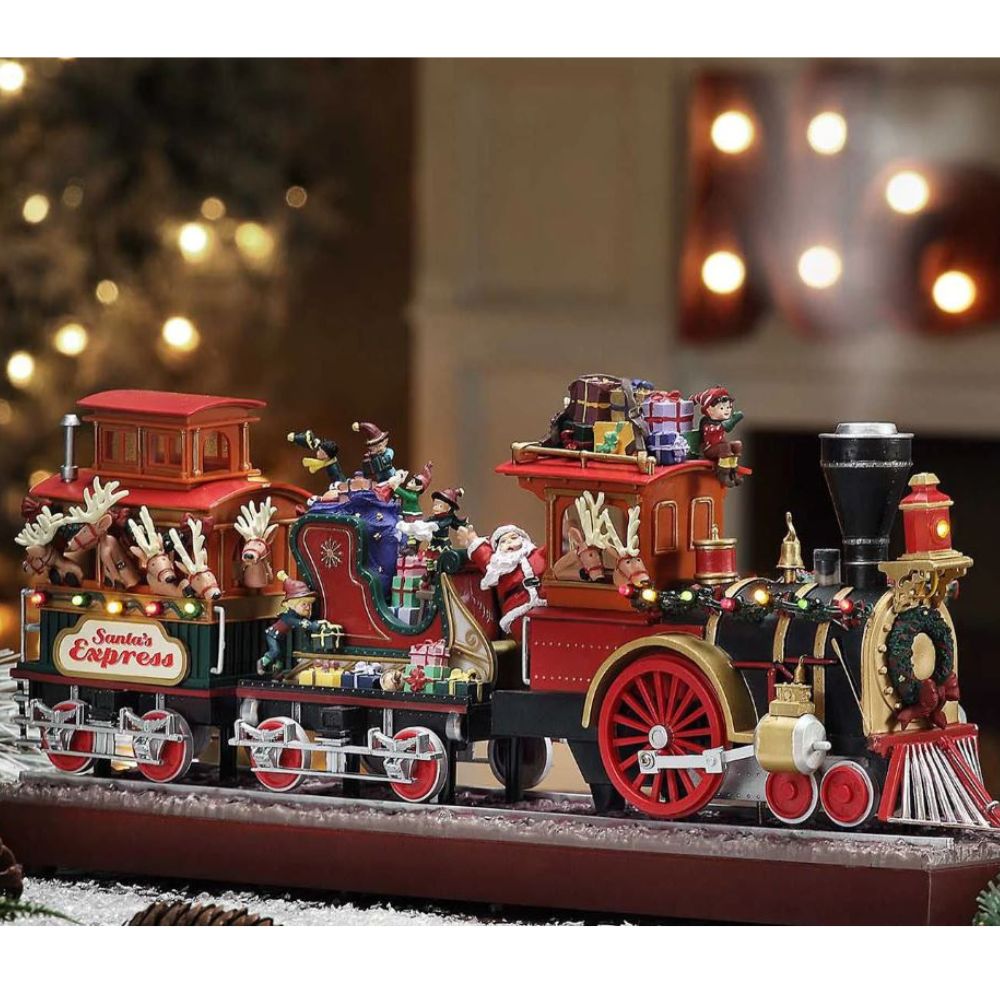 16" Musical Santa's Express Adventure With Real Smoke