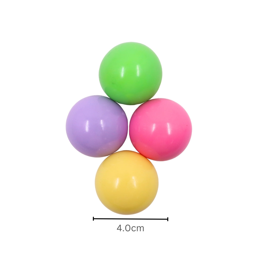 Scoobies Sticky Squishy Balls - Pack of 4 | Sticky Fun | Squishy & Bouncy | Stress Relief | Mess-Free | Portable | Pastel Colors