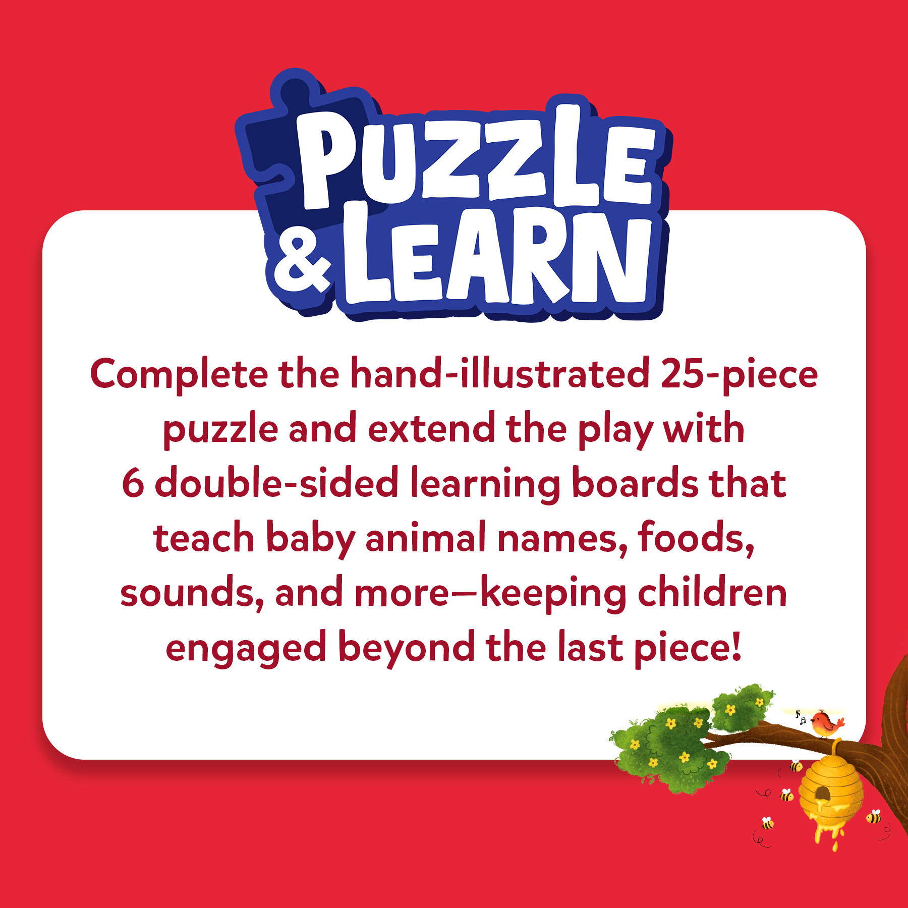 Puzzle & Learn – 25-Piece Jigsaw Puzzle with Learning Boards