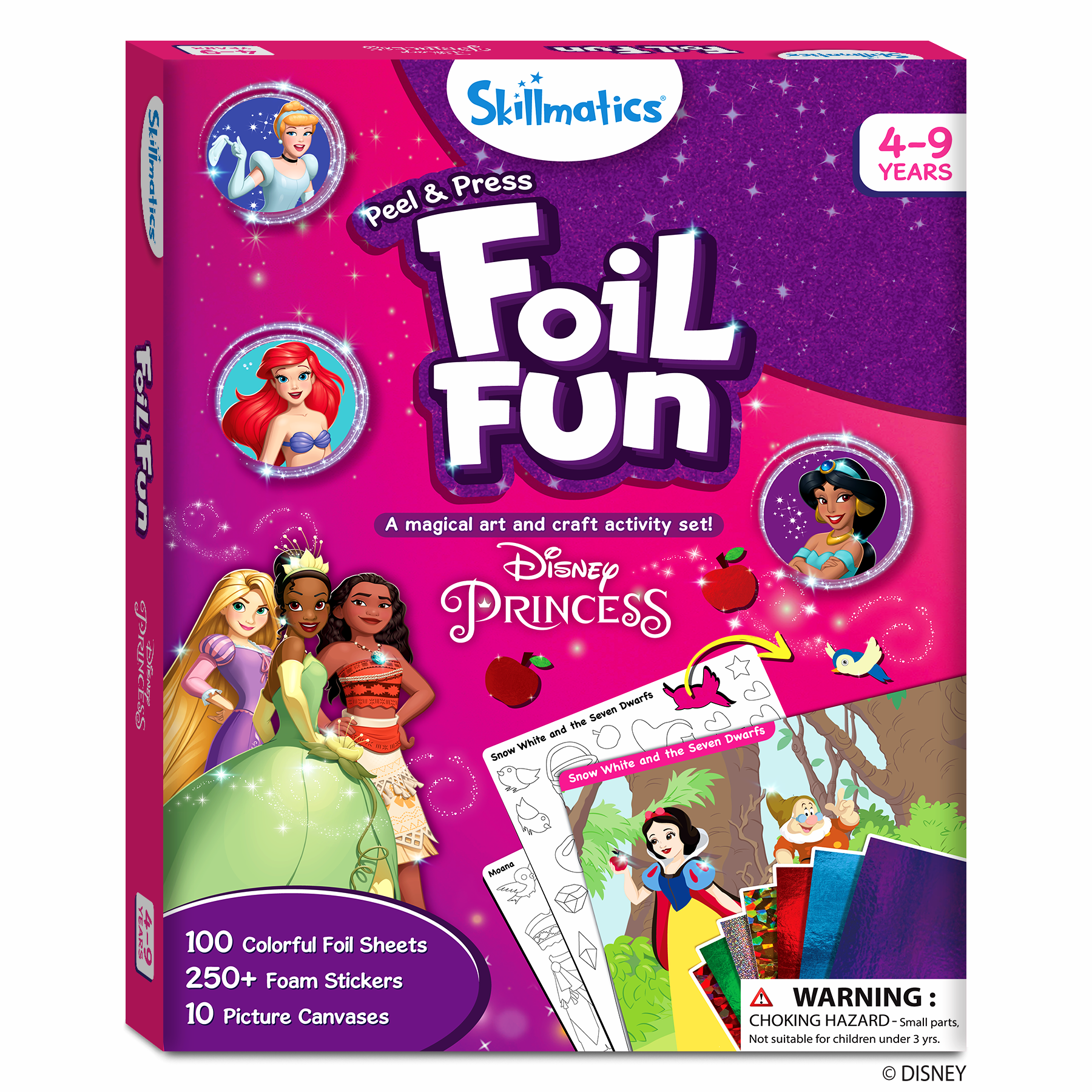 Skillmatics Art & Craft Activity - Foil Fun Disney Princess, No Mess Art for Kids, Craft Kits & Supplies, DIY Creative Activity, Gifts for Girls & Boys Ages 4, 5, 6, 7, 8, 9