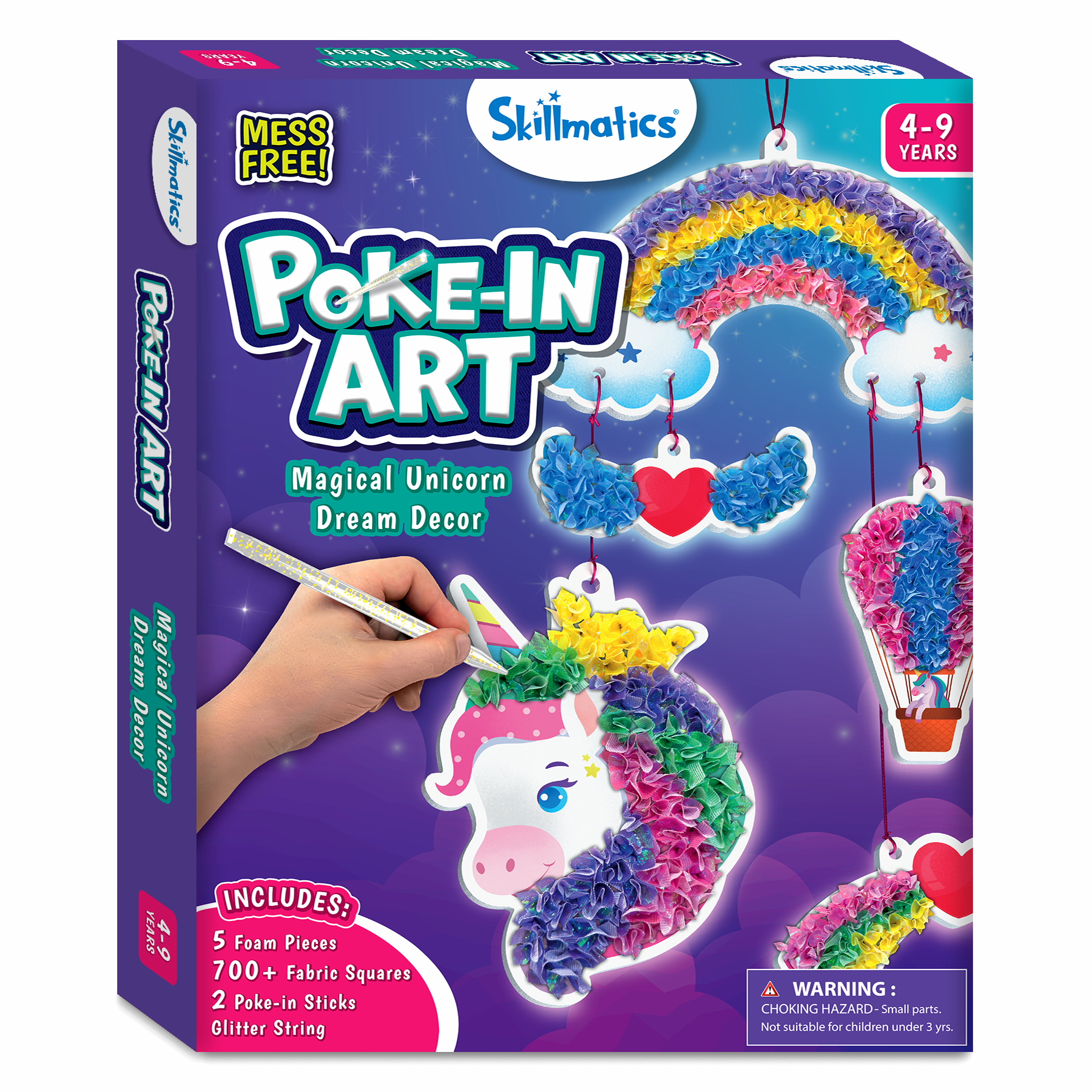 Skillmatics Art & Craft Activity - Poke-in Art Magical Unicorn Dream Decor, Mess-free Art for Kids, DIY Craft Kits, Creative Activity, Fine Motor Skills, Gifts for Ages 4, 5, 6, 7, 8, 9