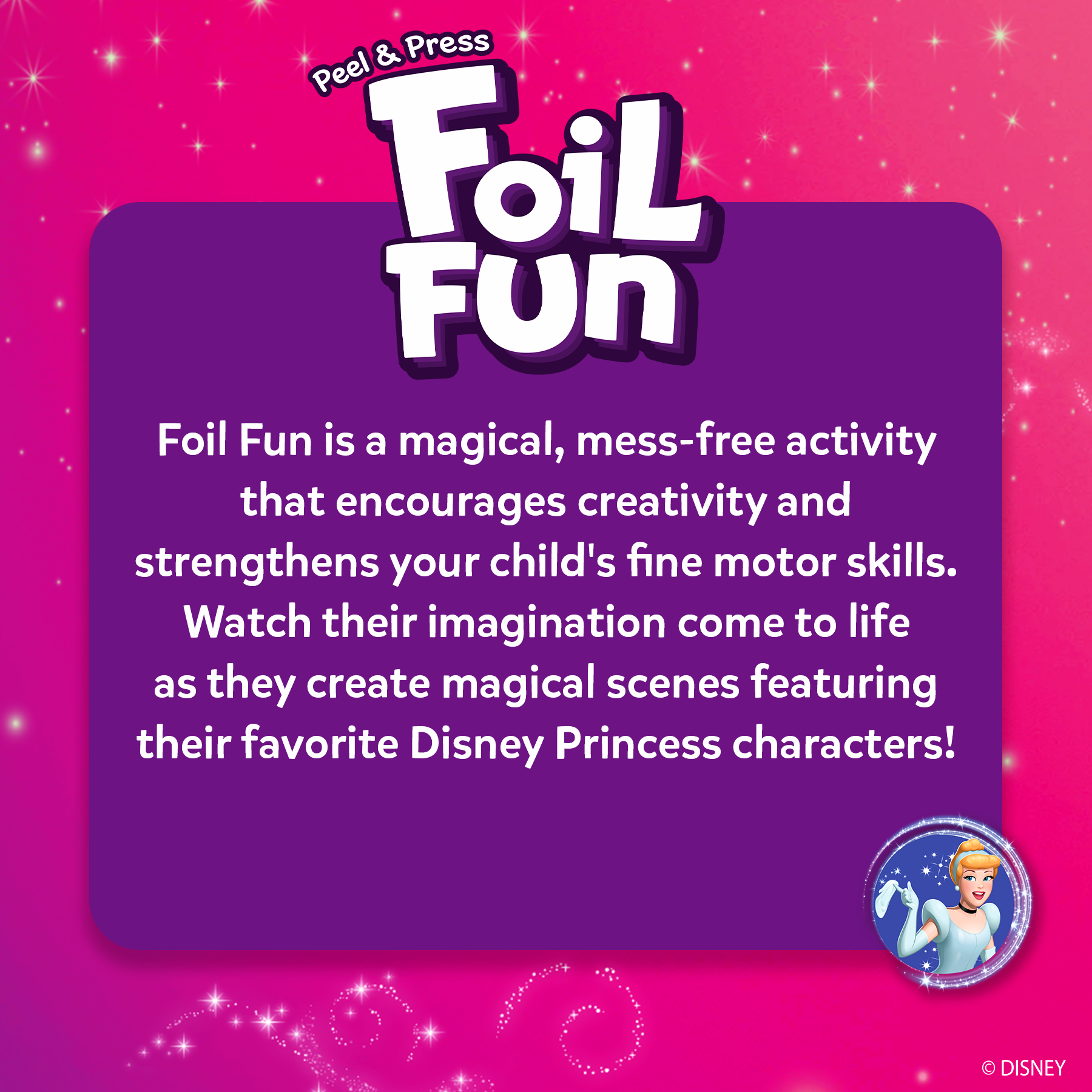 Skillmatics Art & Craft Activity - Foil Fun Disney Princess, No Mess Art for Kids, Craft Kits & Supplies, DIY Creative Activity, Gifts for Girls & Boys Ages 4, 5, 6, 7, 8, 9
