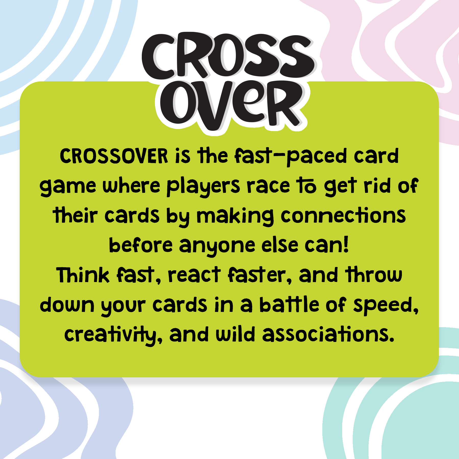 Card Game – Crossover, Fast-Paced Connection Cards for Kids, Teens & Adults