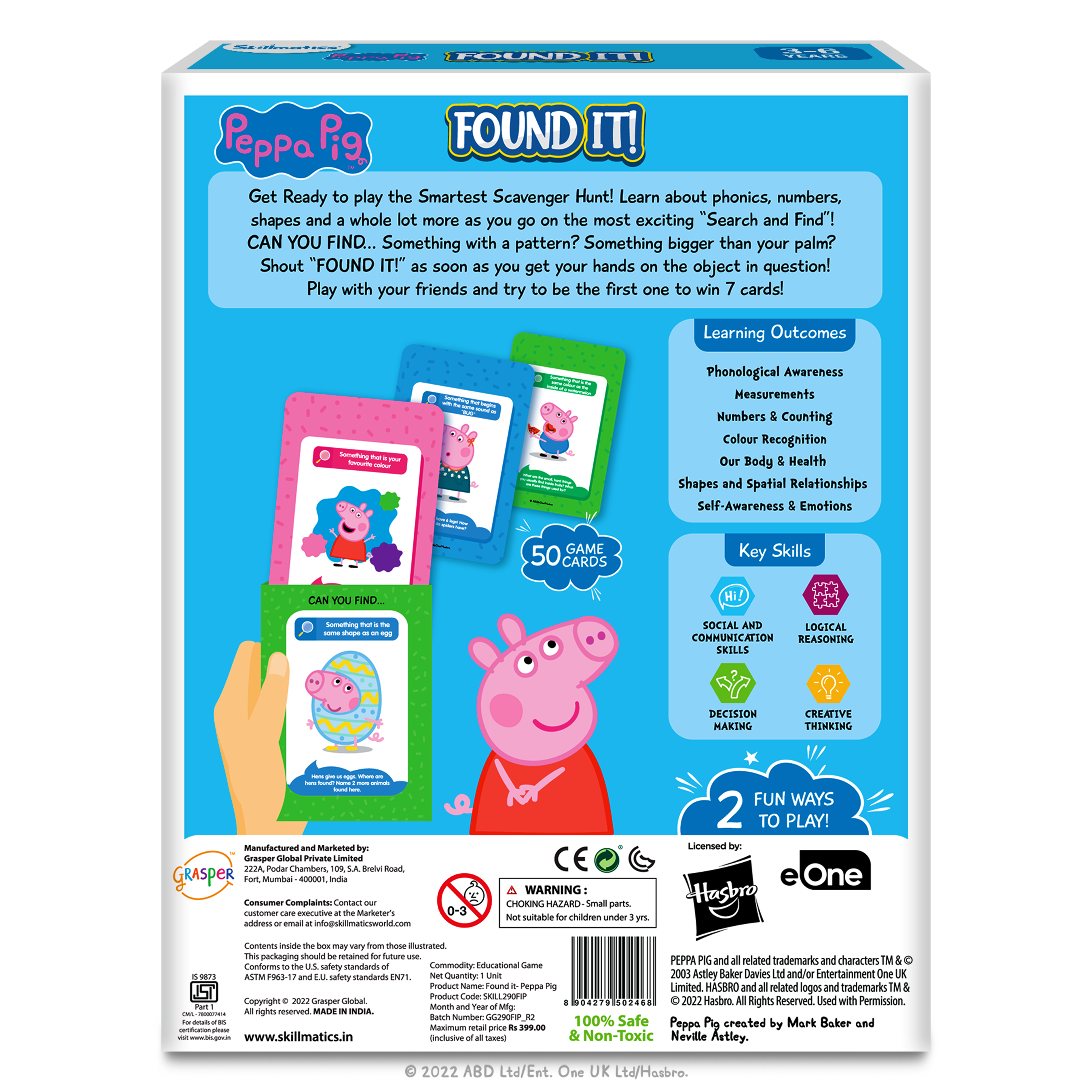 Skillmatics Card Game - Found It Peppa Pig, Scavenger Hunt for Kids, Boys, Girls, and Families Who Love Board Games Educational Toys, Travel Friendly, Gifts Ages 3, 4, 5, 6