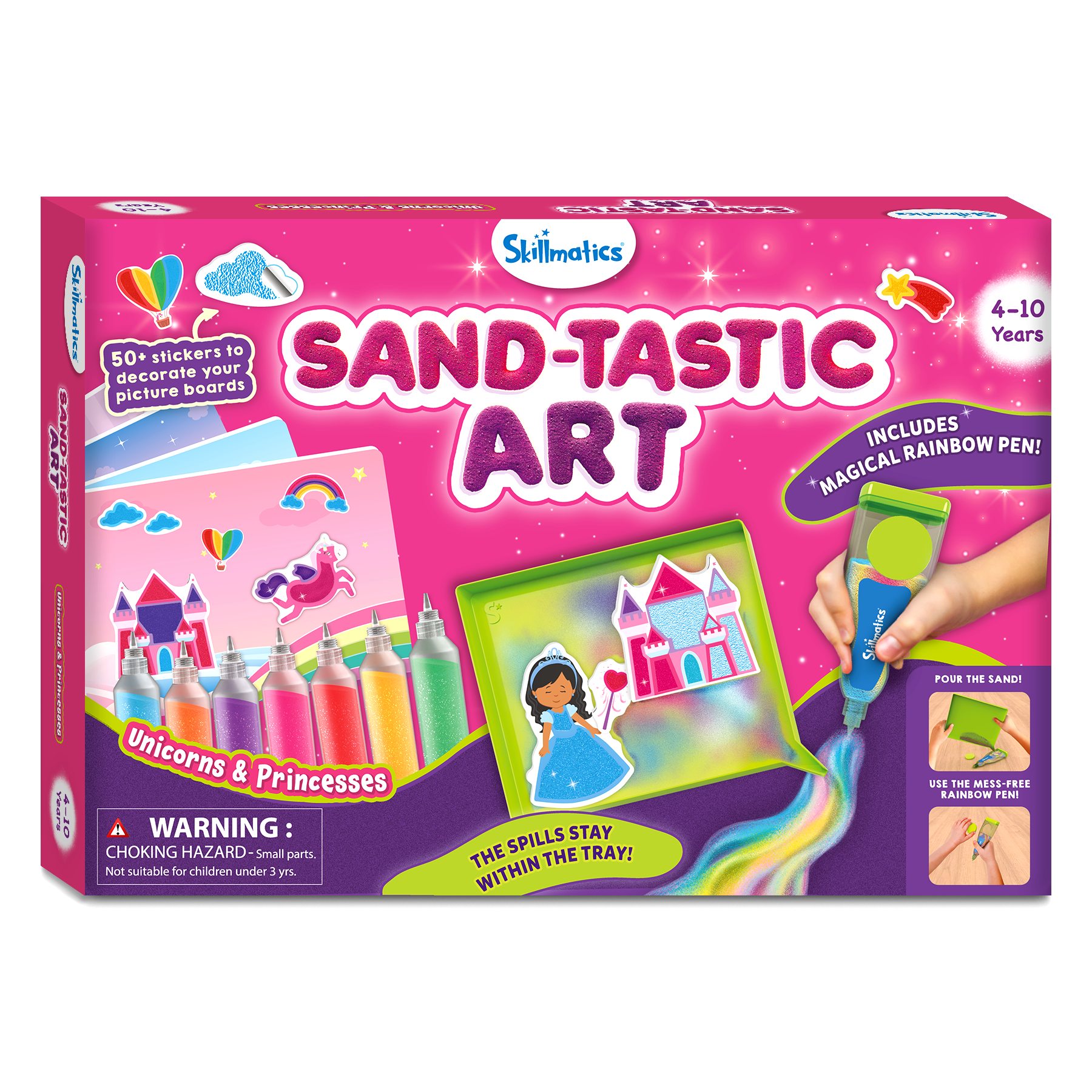 Skillmatics Art & Craft Activity - Sand-Tastic Art Unicorns & Princesses, Mess-Free Sand Art for Kids, Craft Kits & Supplies, DIY Creative Activity, Gifts for Girls & Boys Ages 4, 5, 6, 7, 8, 9, 10