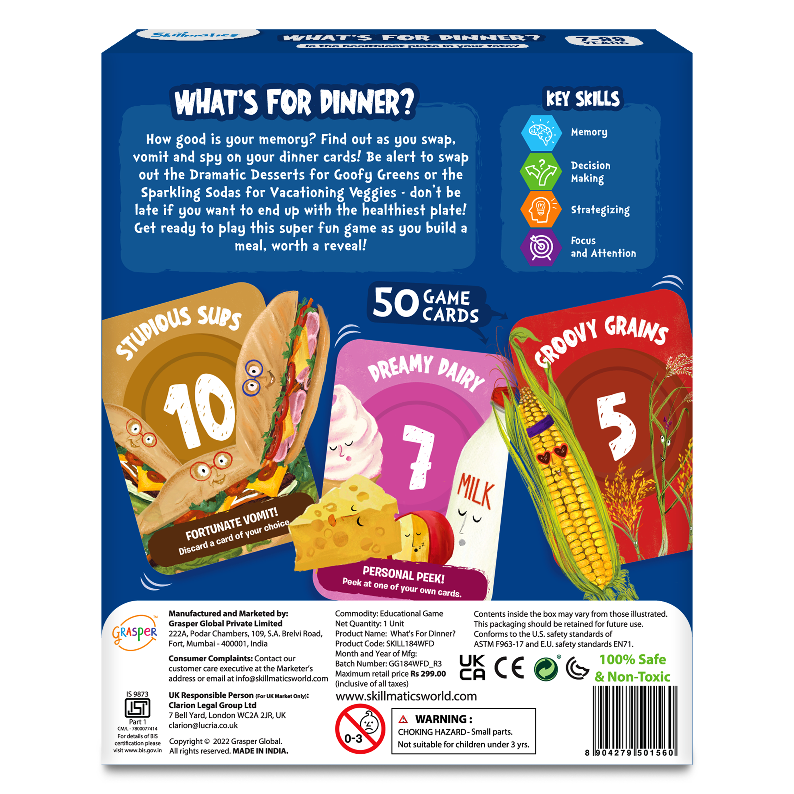 Card Game : What's for Dinner | Strategy & Memory Game