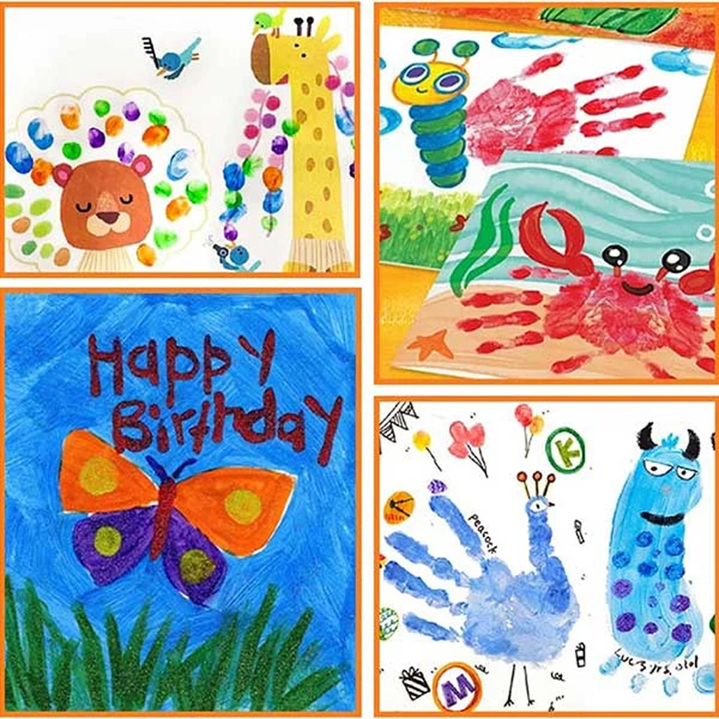 Little Fingers Flouro Rainbow Finger Paint Tubes(Set Of 6)