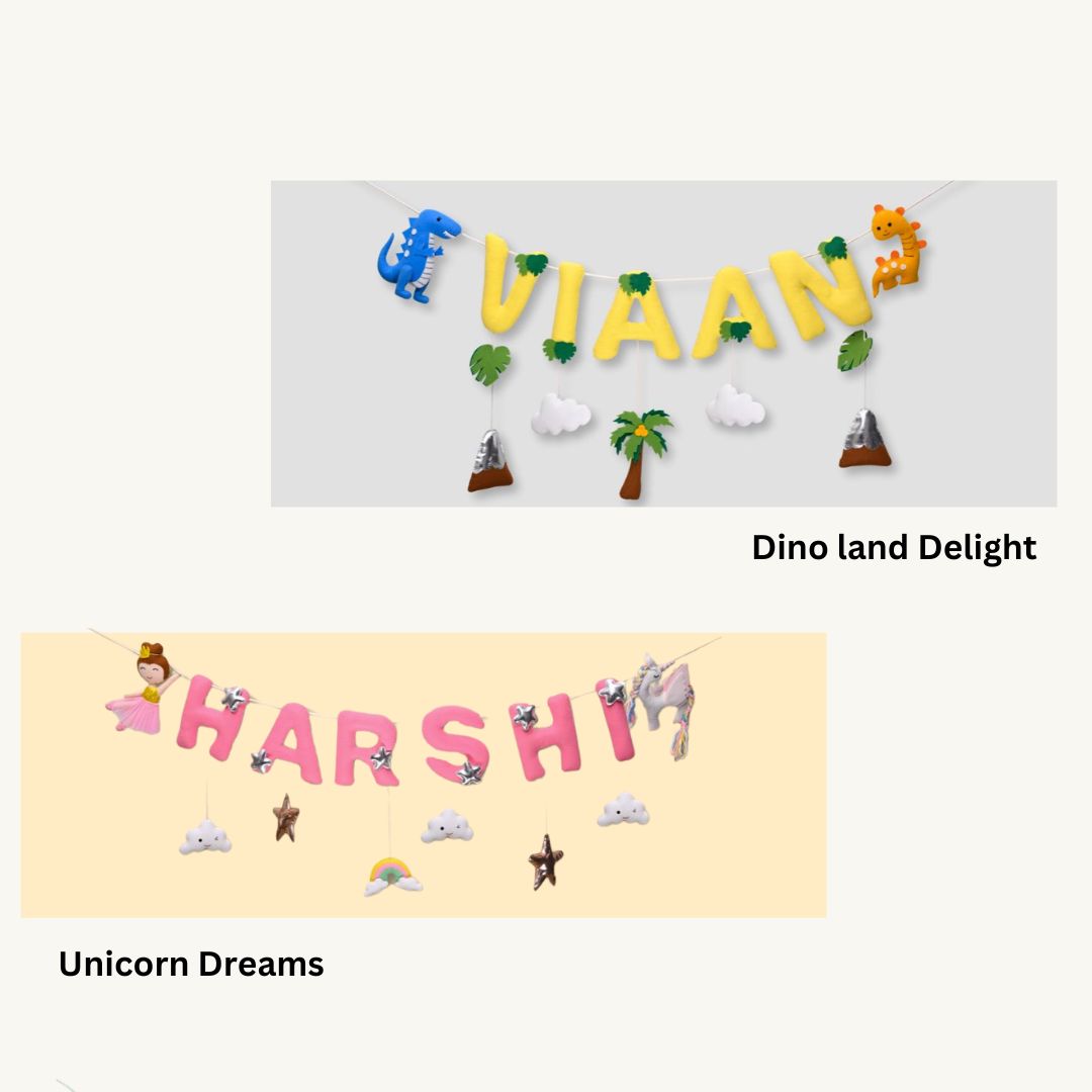 Junior Unicorn Dreams Personalised Name Bunting