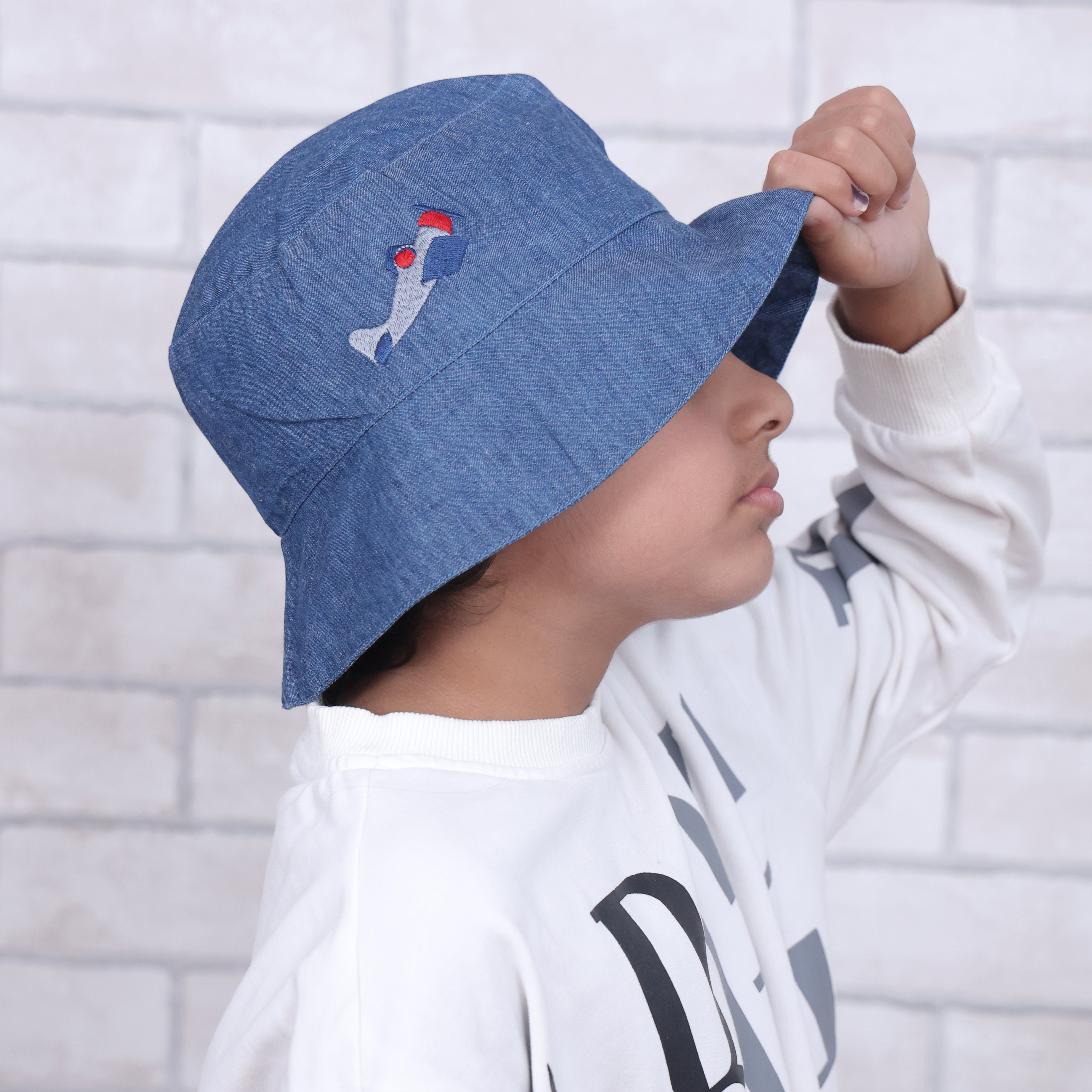 Fly Away With Me Dark Denim Bucket Hat