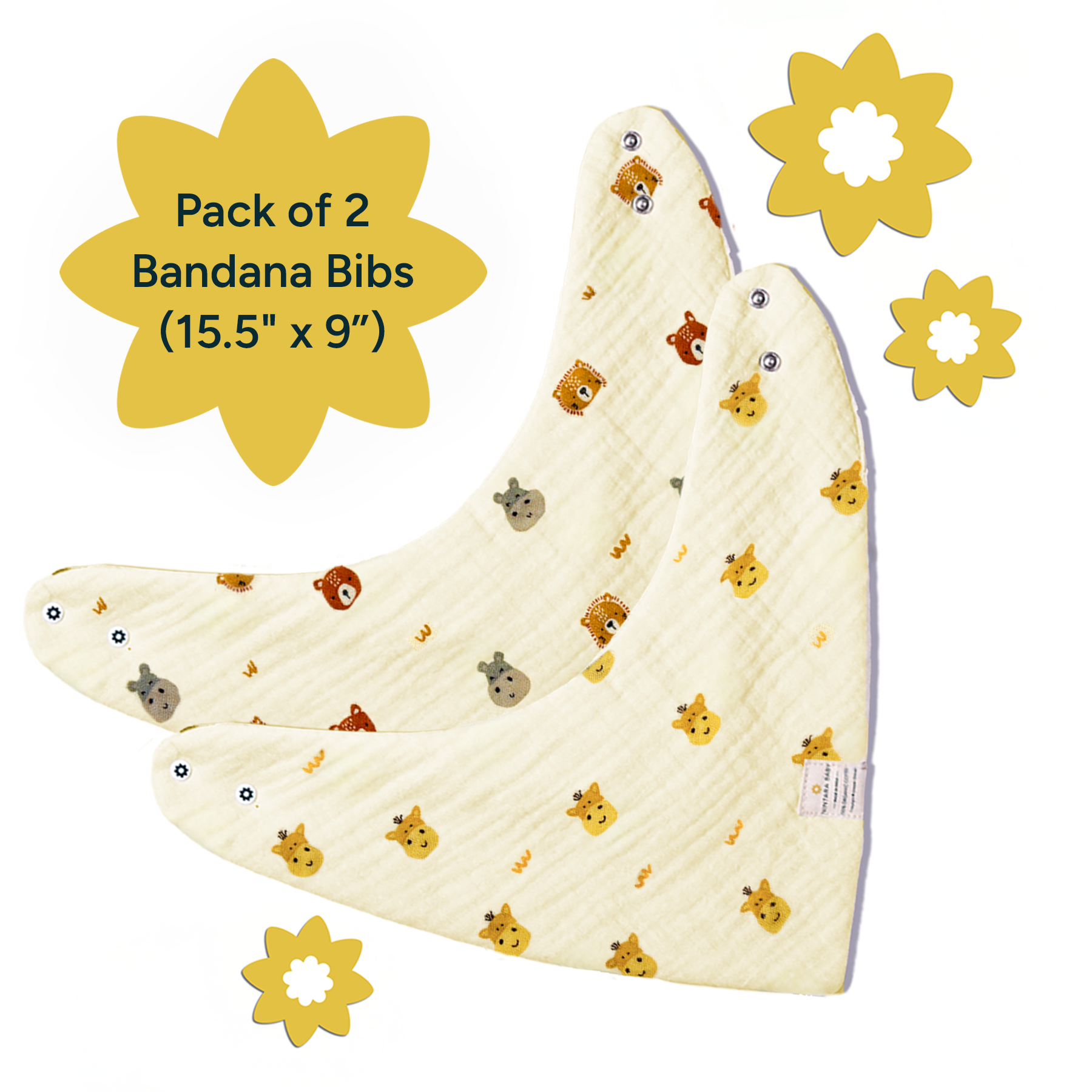 Nintara Baby Bandana Bibs Pack of 2, 3 & 6