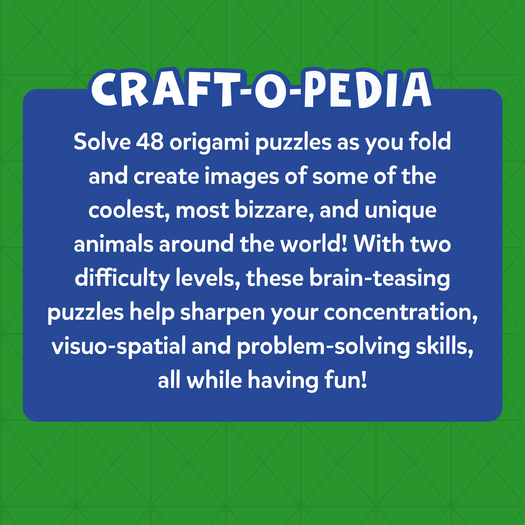 Skillmatics Origami Puzzle Book - Coolest Creatures, DIY Folding Craft & Activity Kit, Educational Toy with 48 Puzzles, Fun Learning Gifts for Girls & Boys Ages 7, 8, 9, 10 & Up