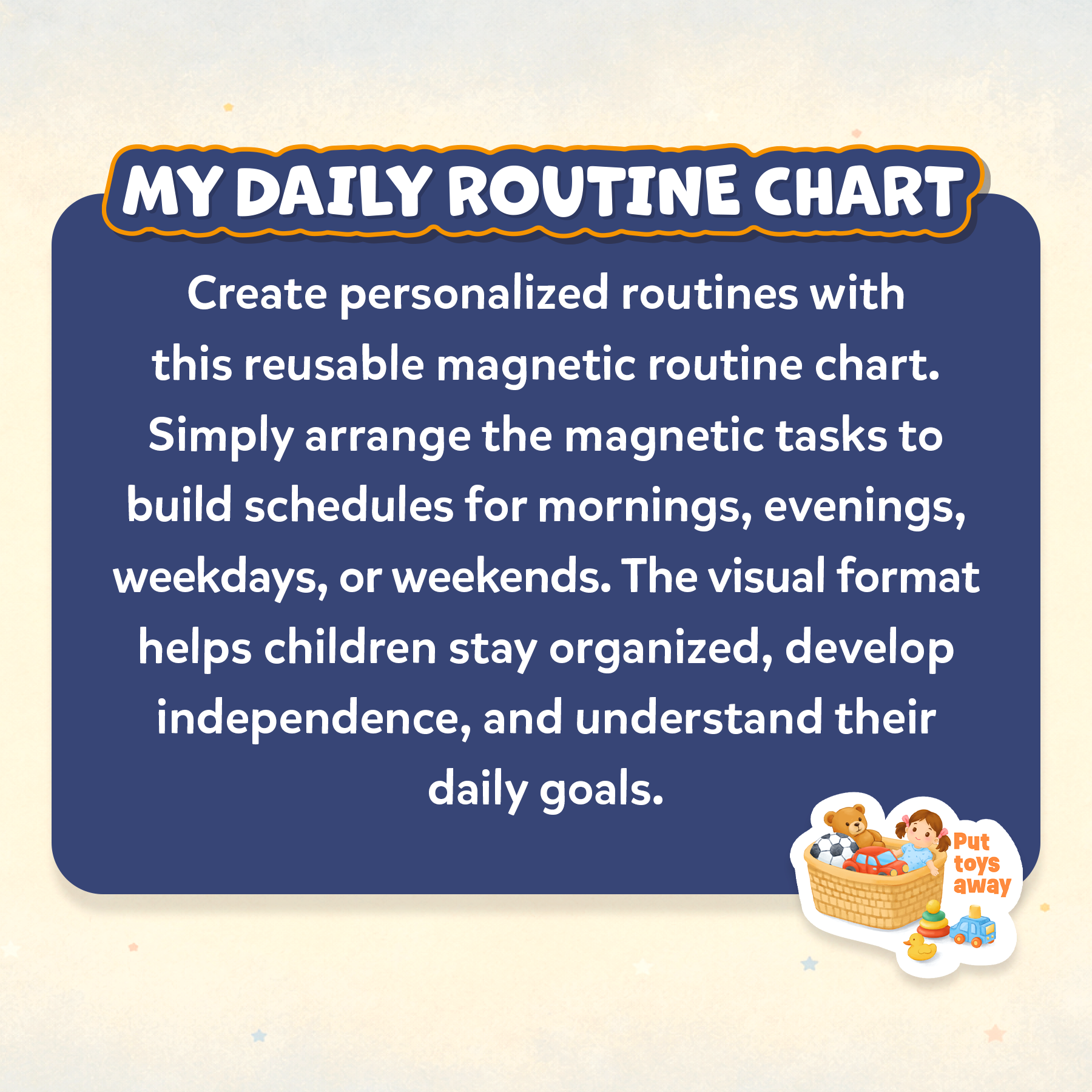 My Daily Routine Chart – Reusable Double-Sided Magnetic Chore Chart & Visual Schedule