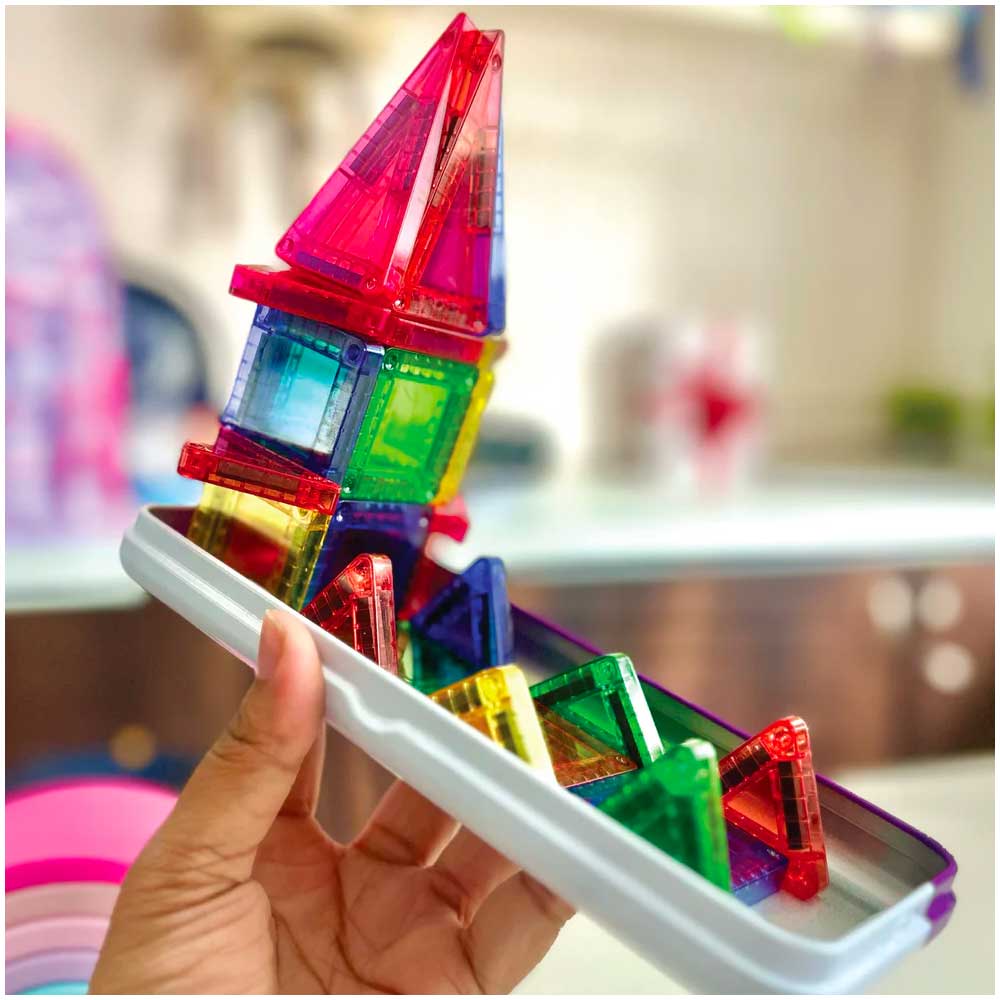 Scoobies Magnano Tiles Travel Special | Pack of 26 | Compact magnetic tiles in vibrant colors