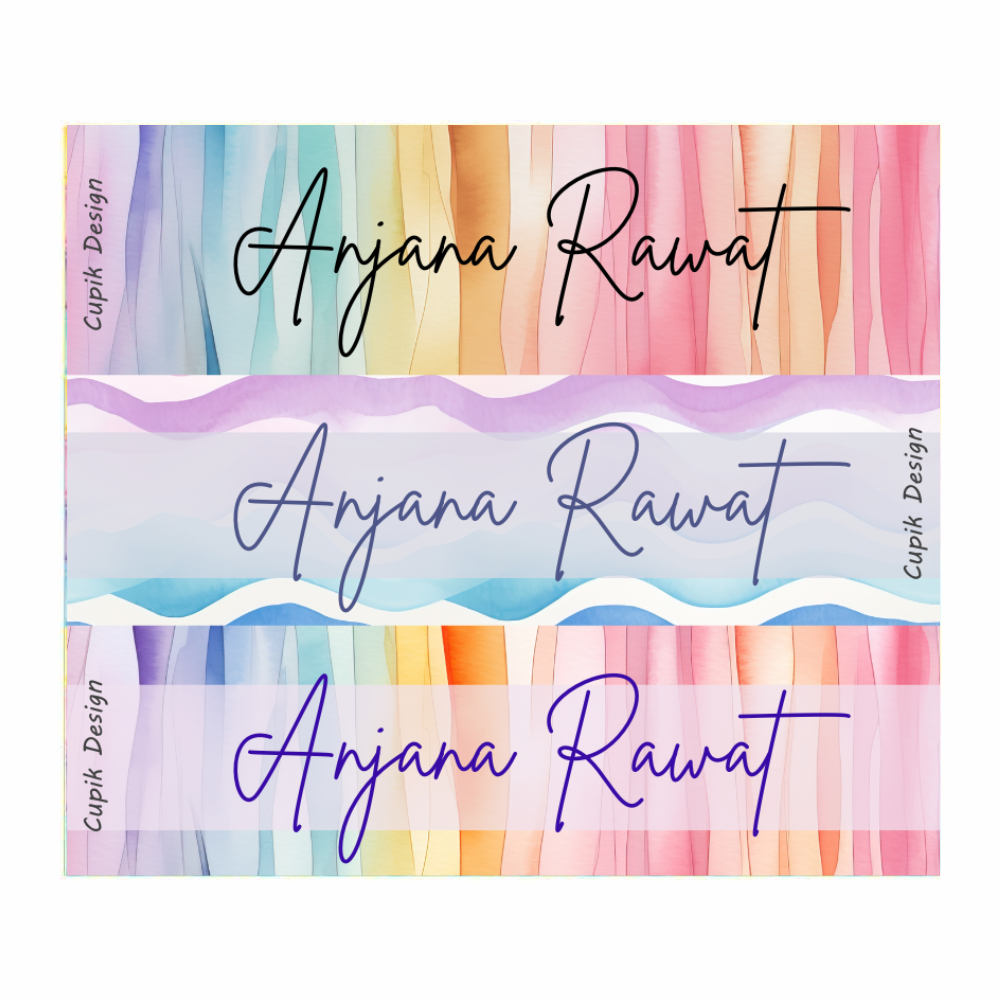 Colour Wave Name Stickers