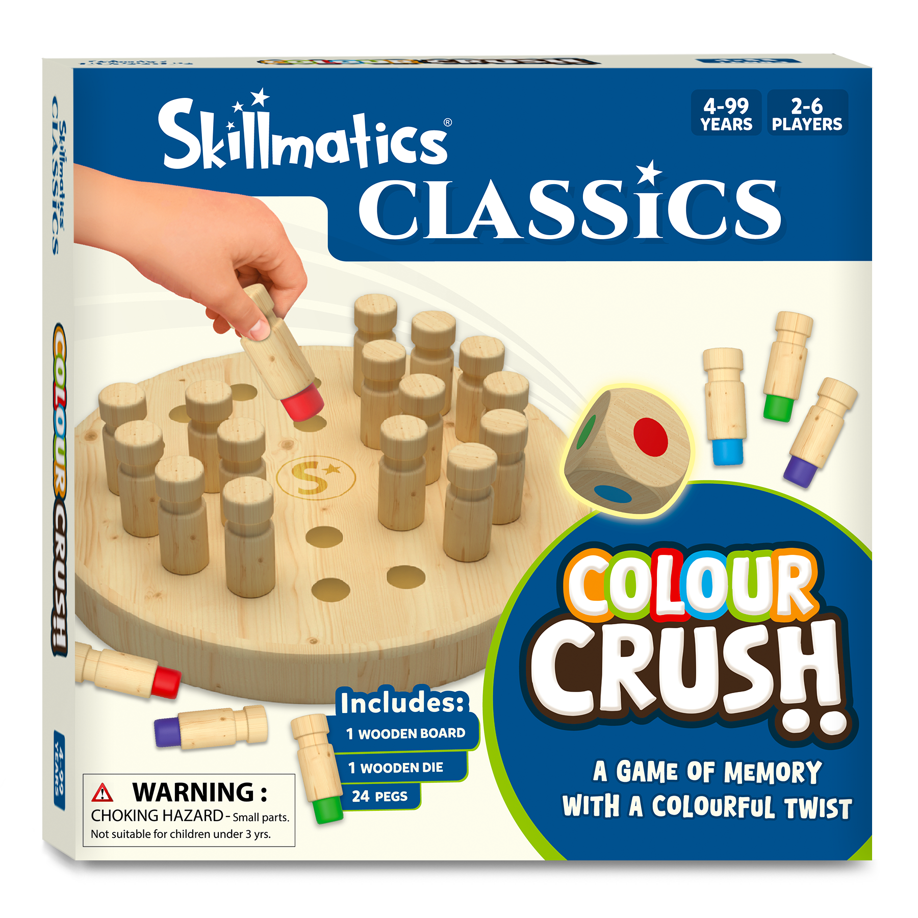 Skillmatics Colour Crush - Thrilling Memory Game, Fast-Paced Board & Travel Game, Fun for Family Game Night, Brain Teasers, Wooden Toys, Gifts for Kids, Teens & Adults, Ages 4, 5, 6, 7, & Up