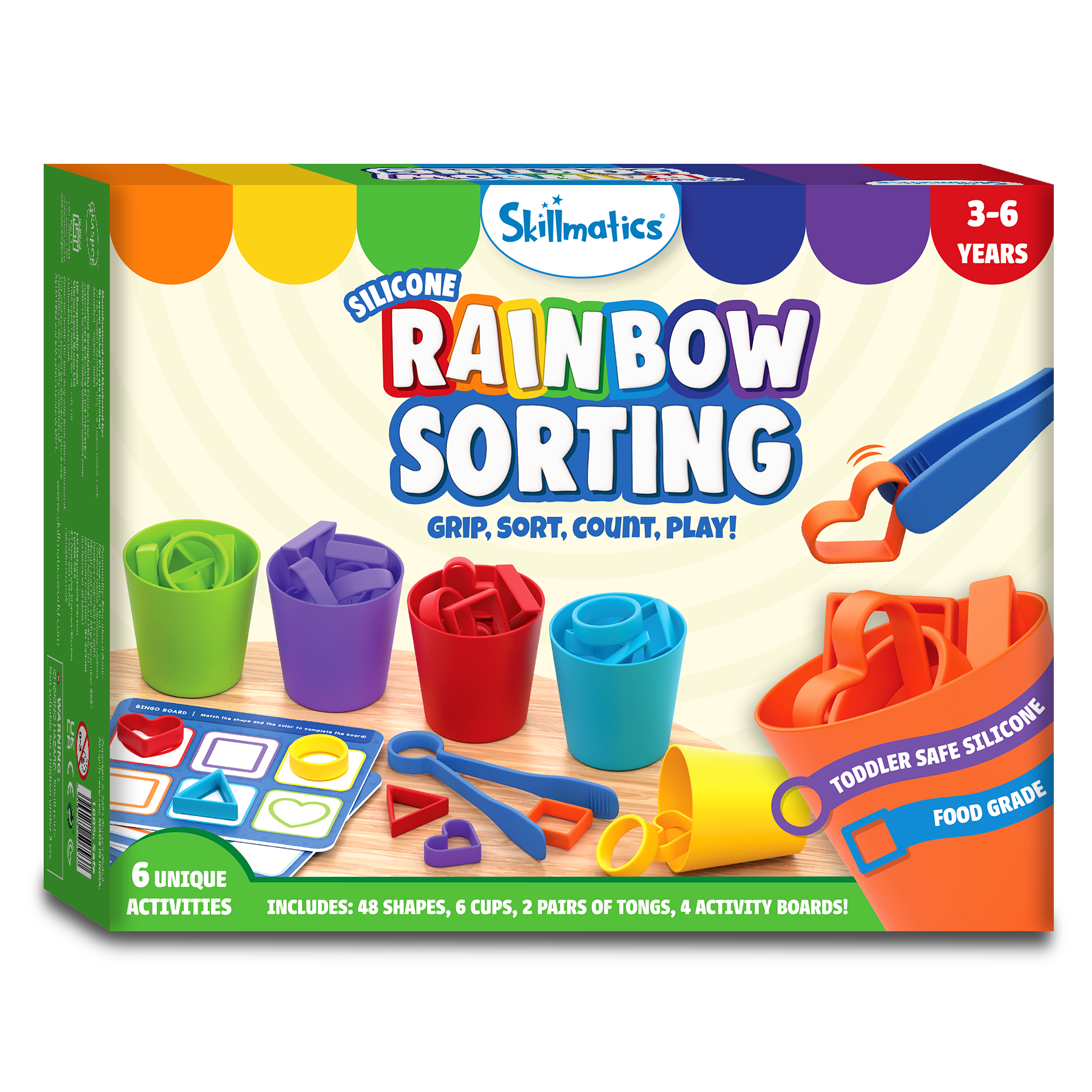 Skillmatics Silicone Rainbow Sorting Game - Learning & Educational Toy, Sorting, Counting & Sequencing Skills, Gift for Toddlers & Preschoolers Ages 3, 4, 5, 6