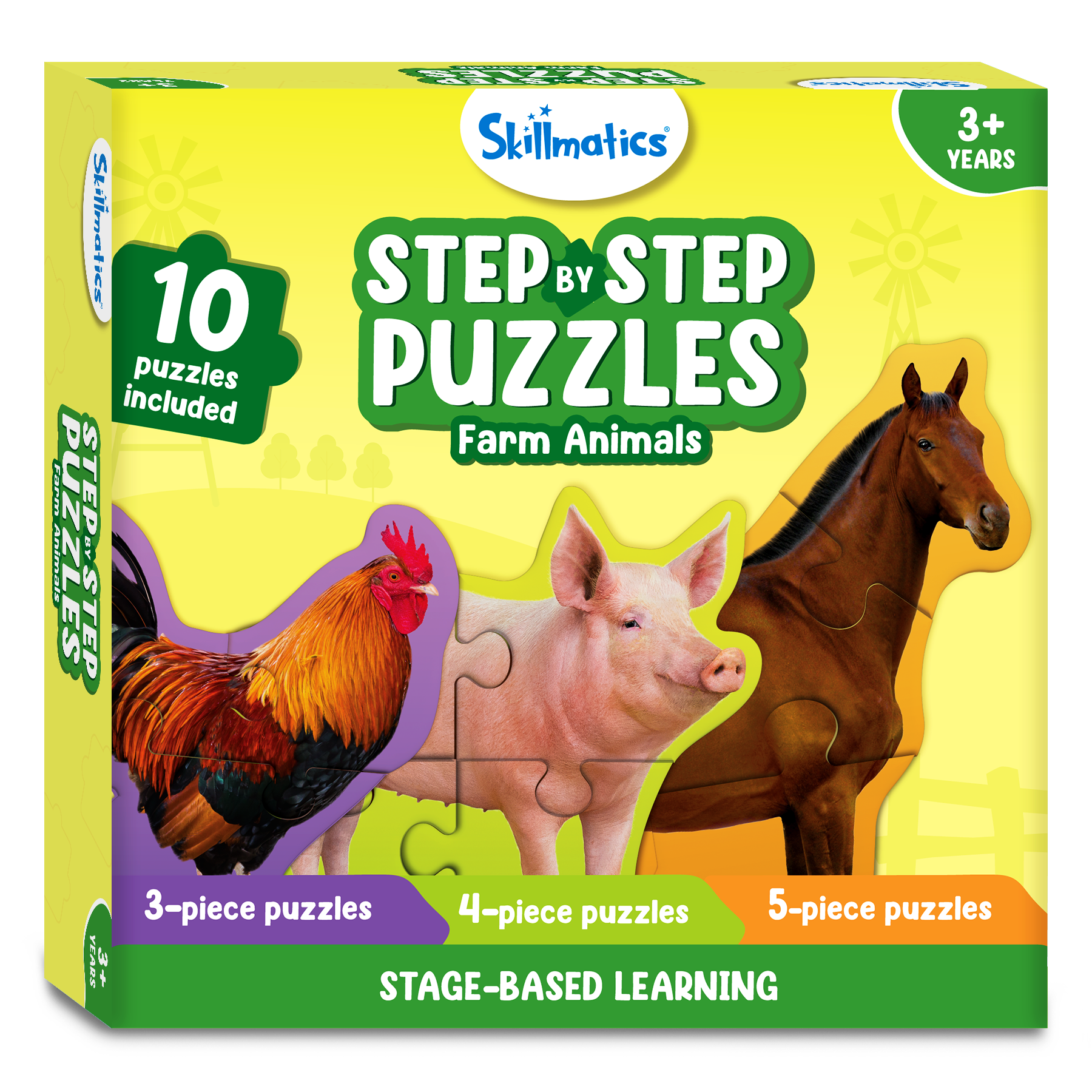 Skillmatics Step By Step Puzzle - 40 Piece Farm Animal Jigsaw Puzzle, Educational Toddler Toy, Stage-Based Learning, Gifts For Kids Ages 2 To 5