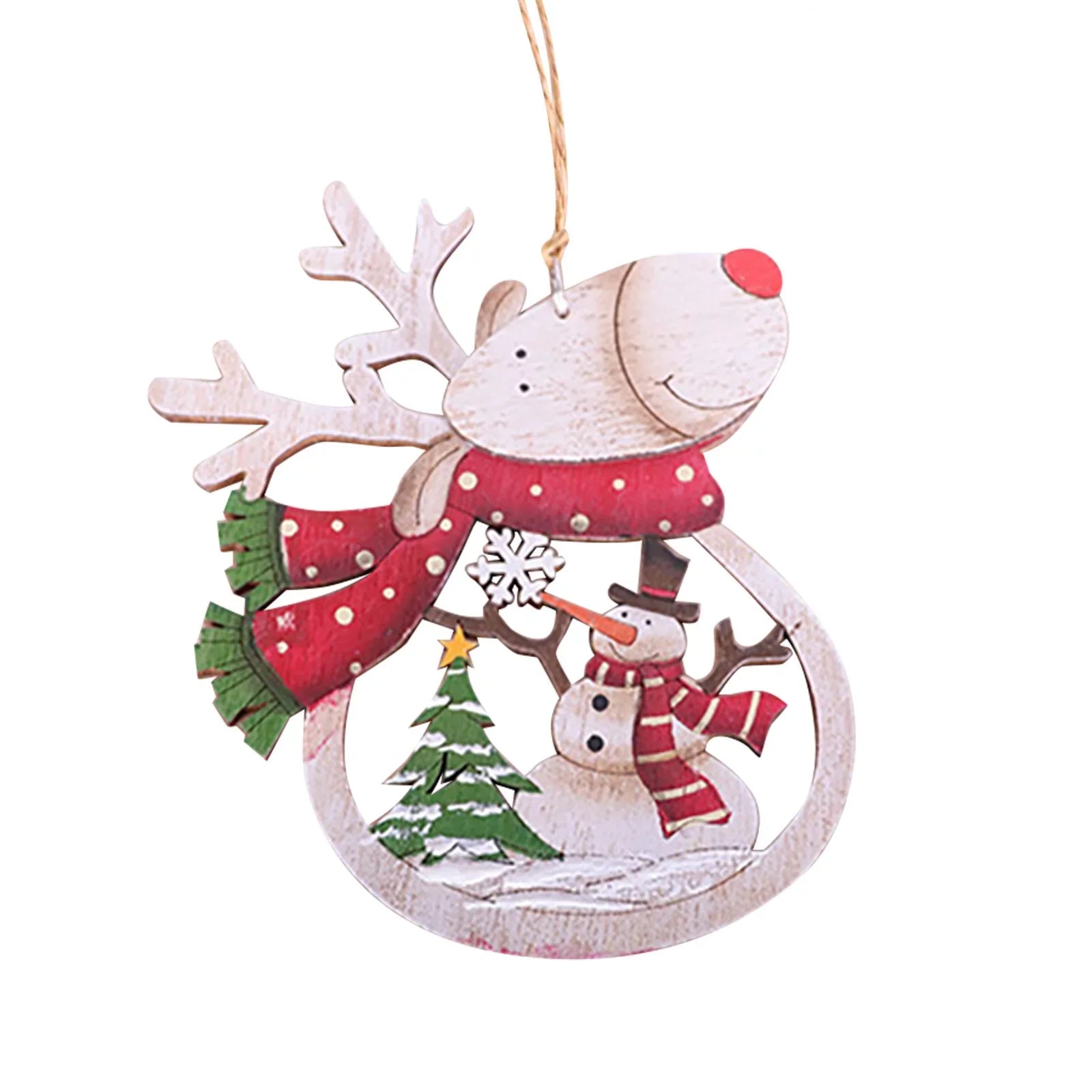 Rustic Rudolph Ornament - Snowman