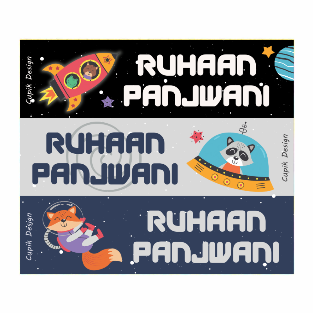 Astro Animals Name Stickers